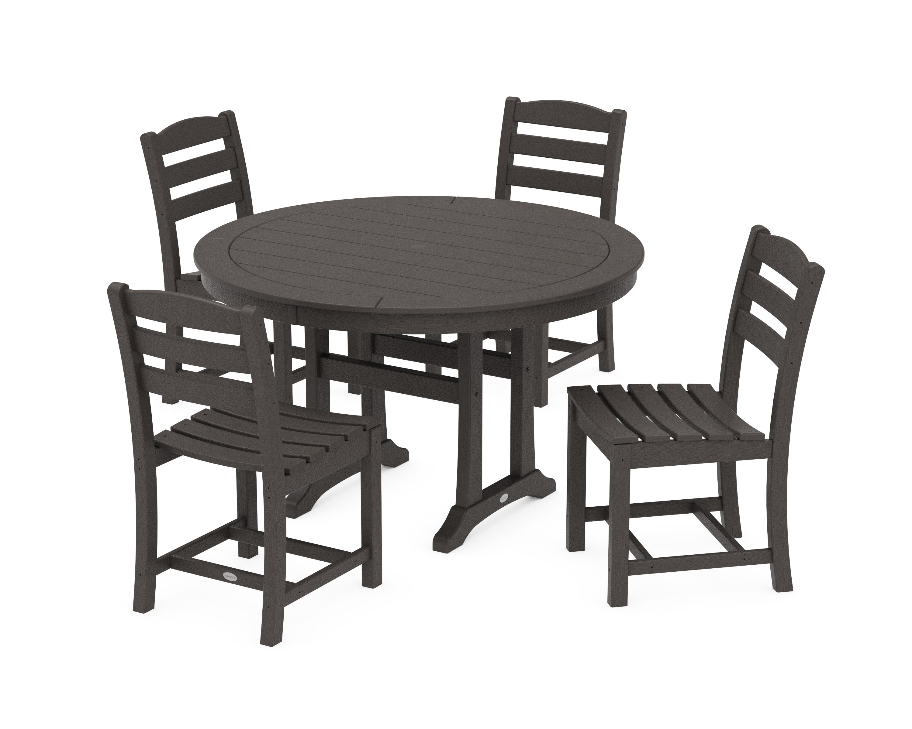 La Casa Caf 5-Piece Side Chair Dining Set in Vintage Coffee