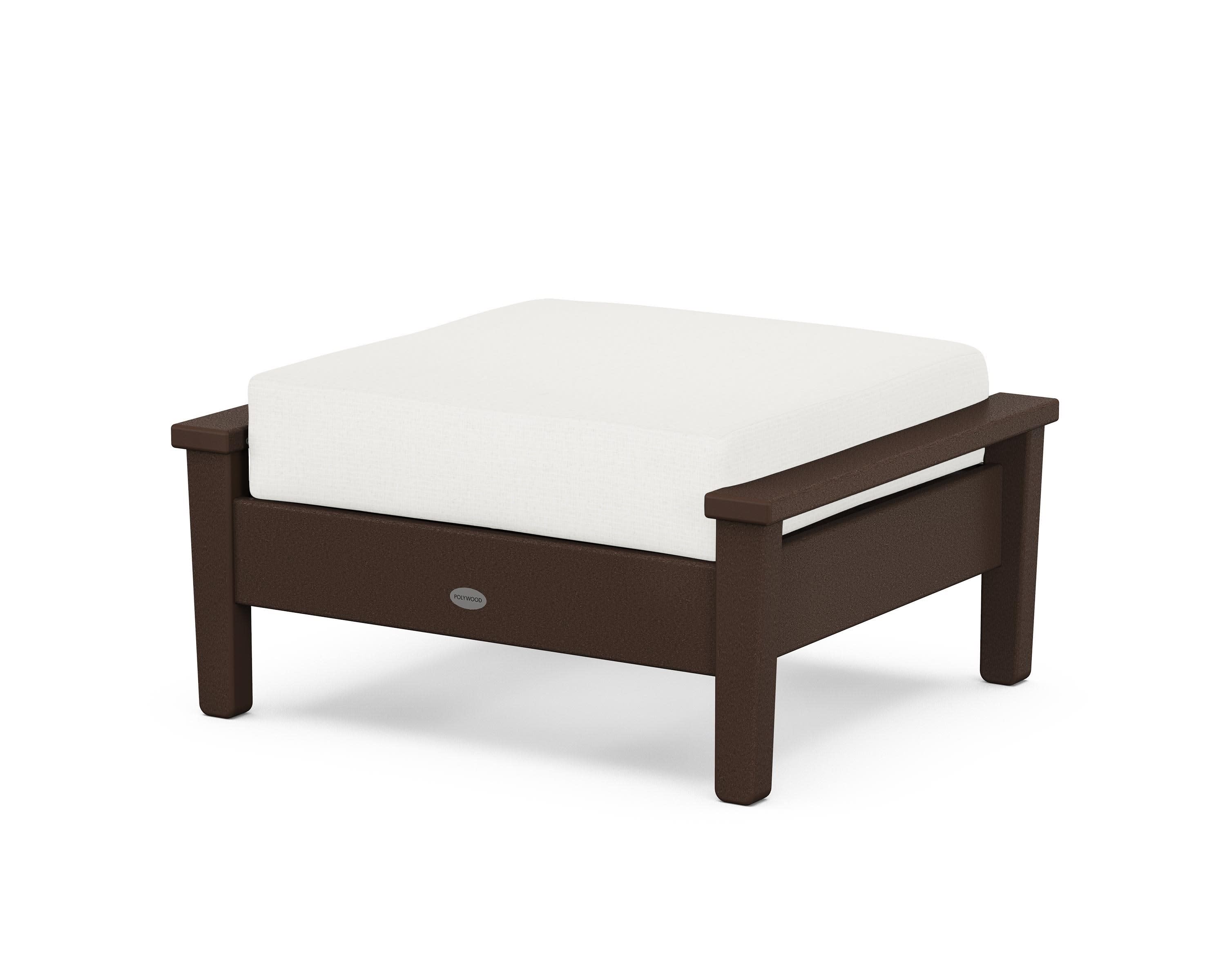 Prescott Deep Seating Ottoman in Mahogany / Natural Linen
