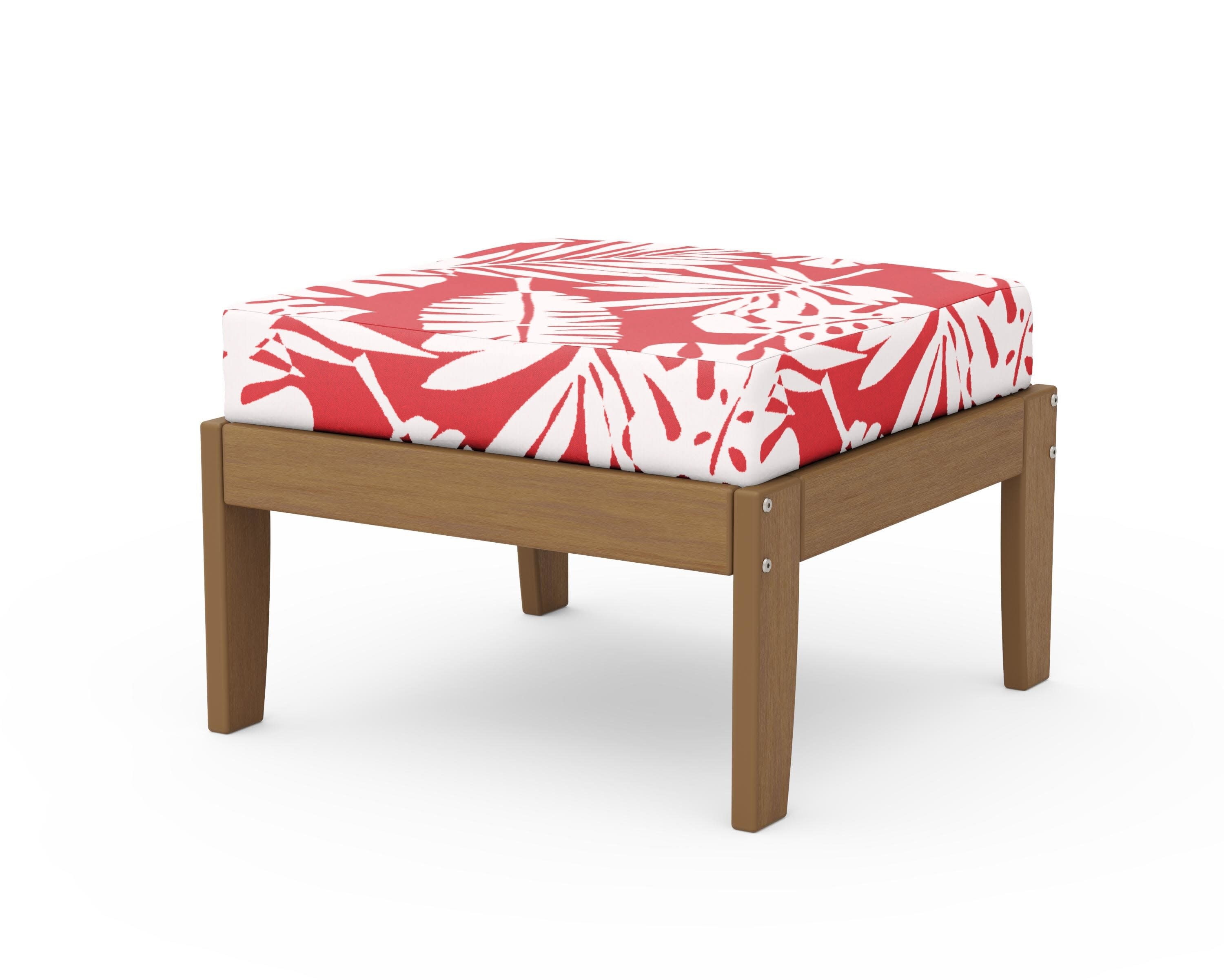 Modular Ottoman - Classic in Natural / Leaf Crimson