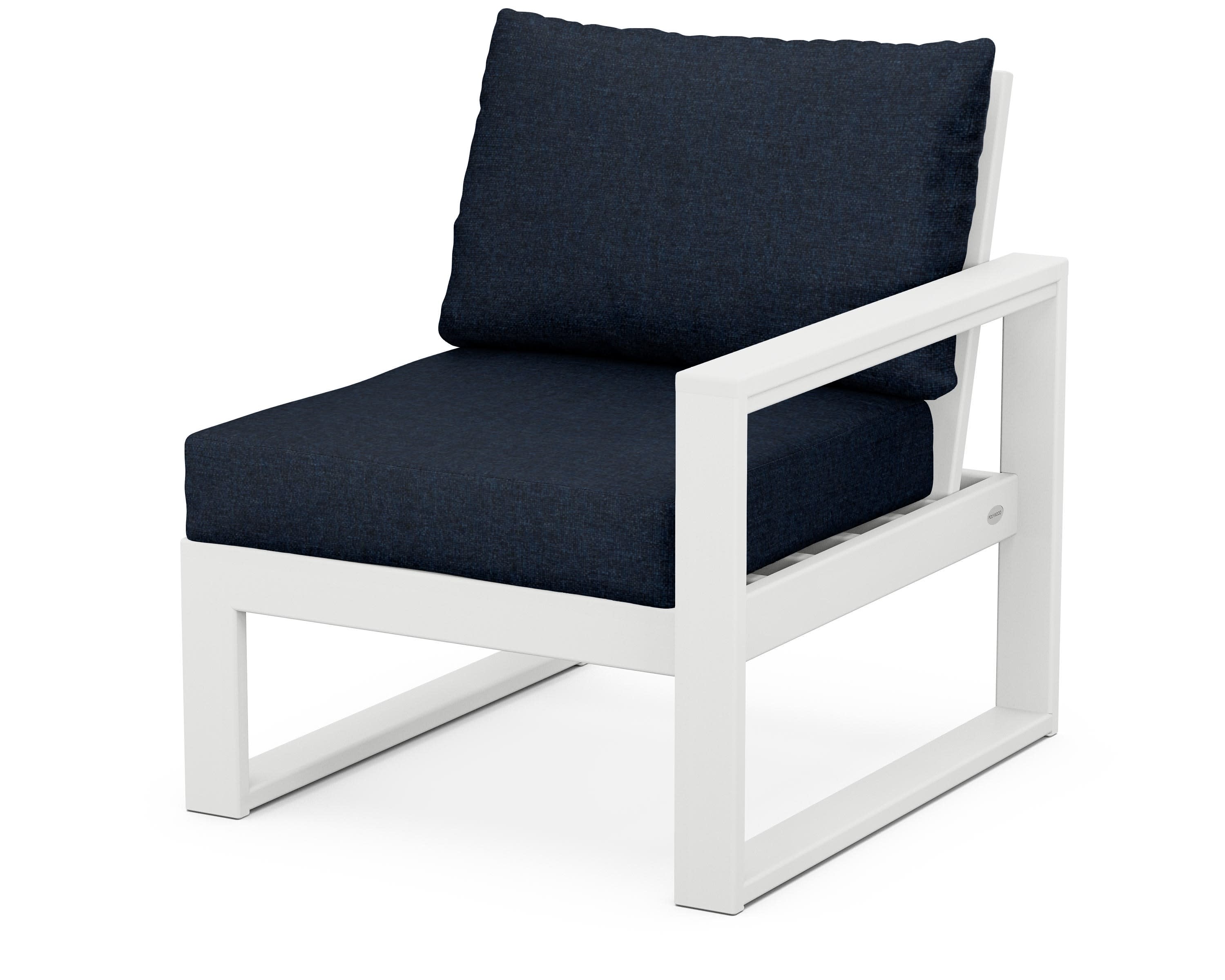 EDGE Modular Right Arm Chair in White / Marine Indigo