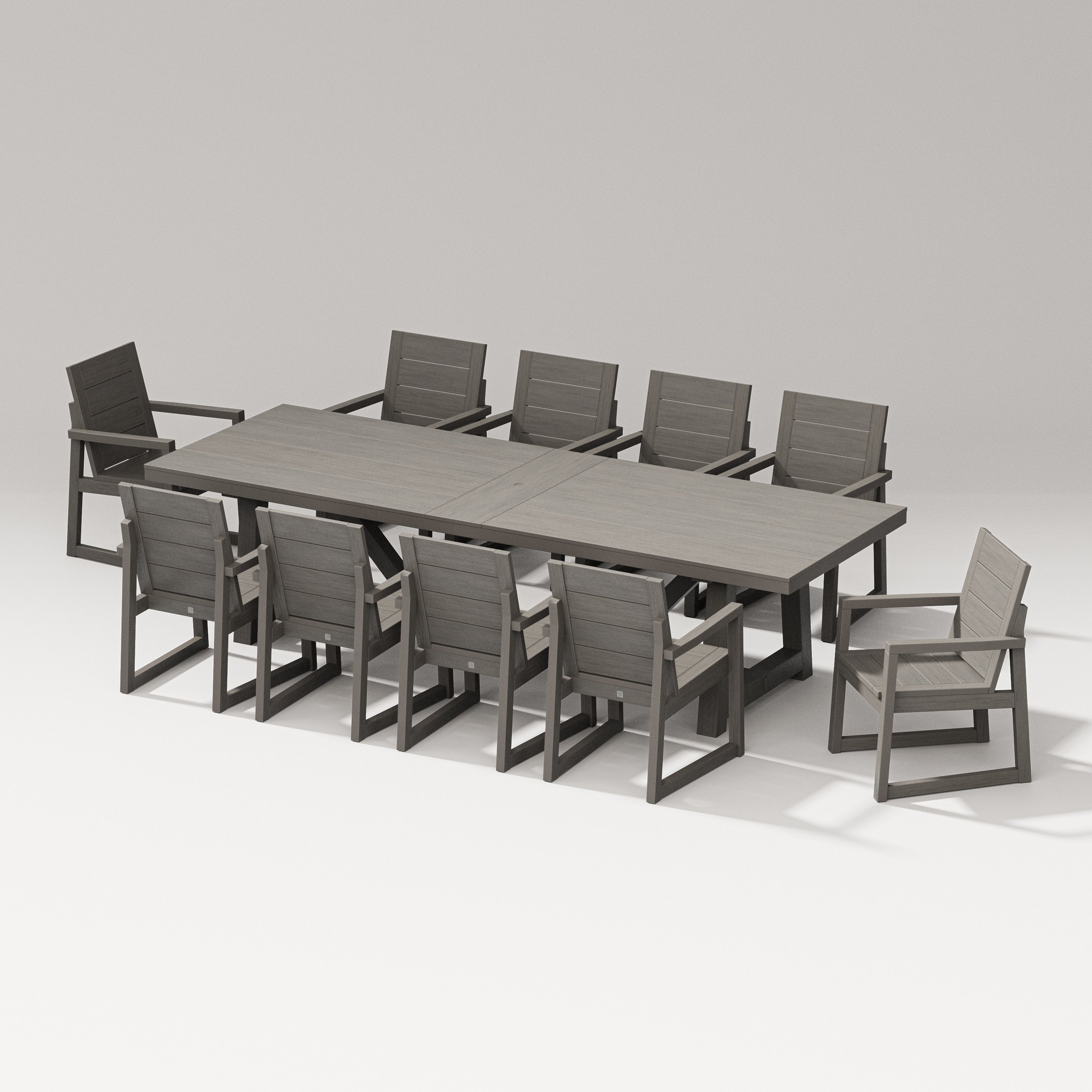 Elevate 11-Piece A-Frame Table Dining Set in Driftwood