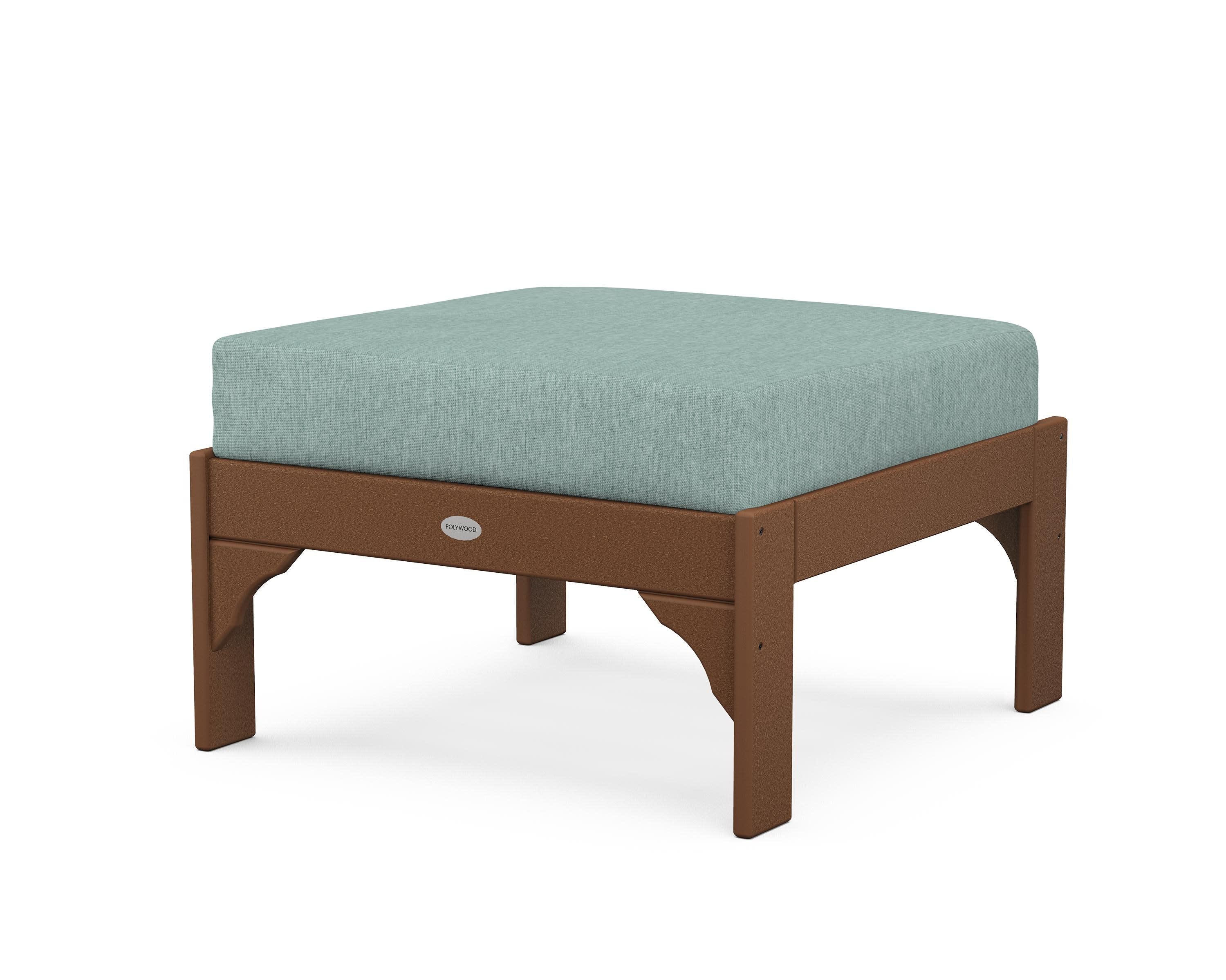 Vineyard Deep Seating Ottoman in Teak / Glacier Spa