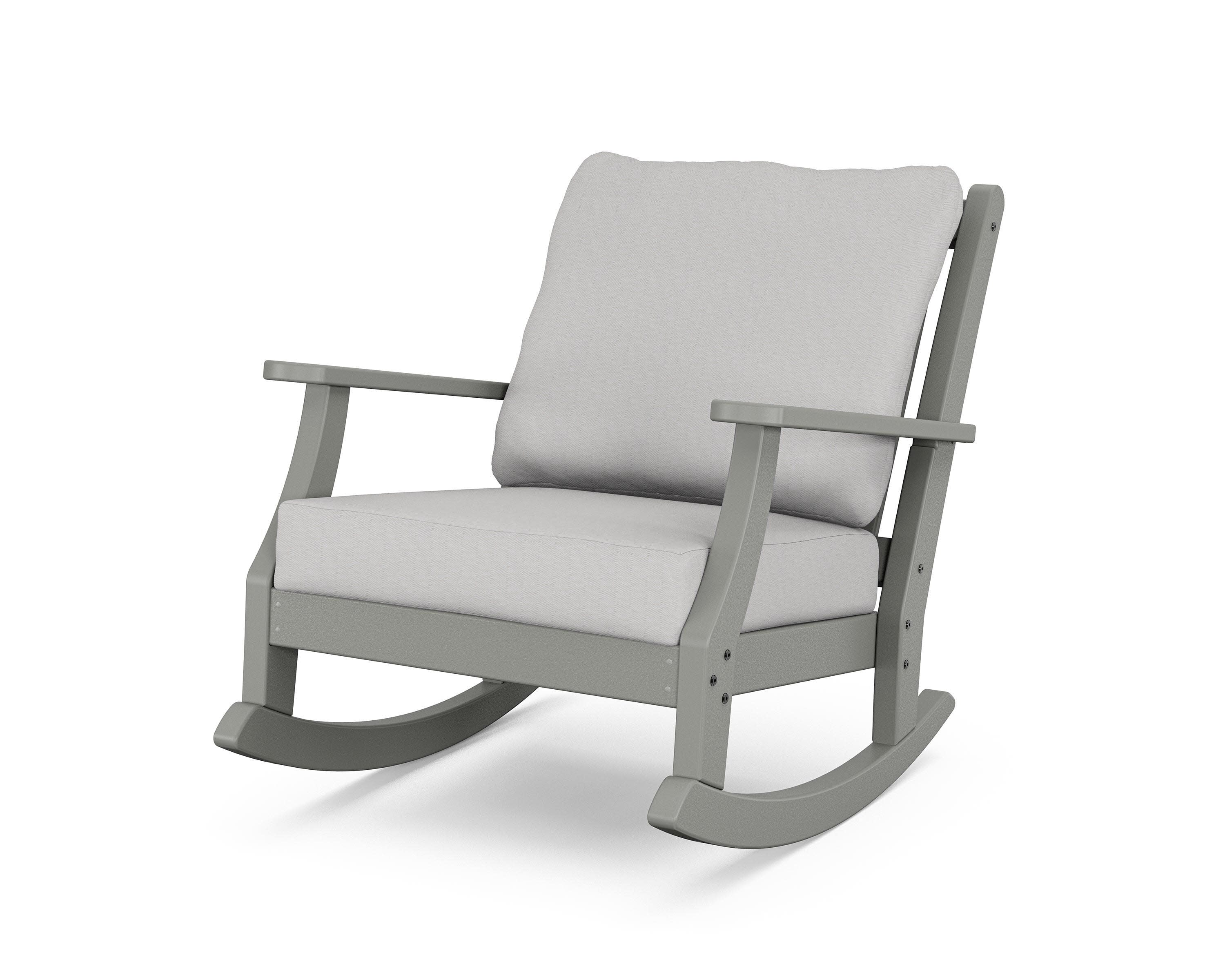 Wovendale Deep Seating Rocking Chair in Slate Grey / Diamond in the Rough