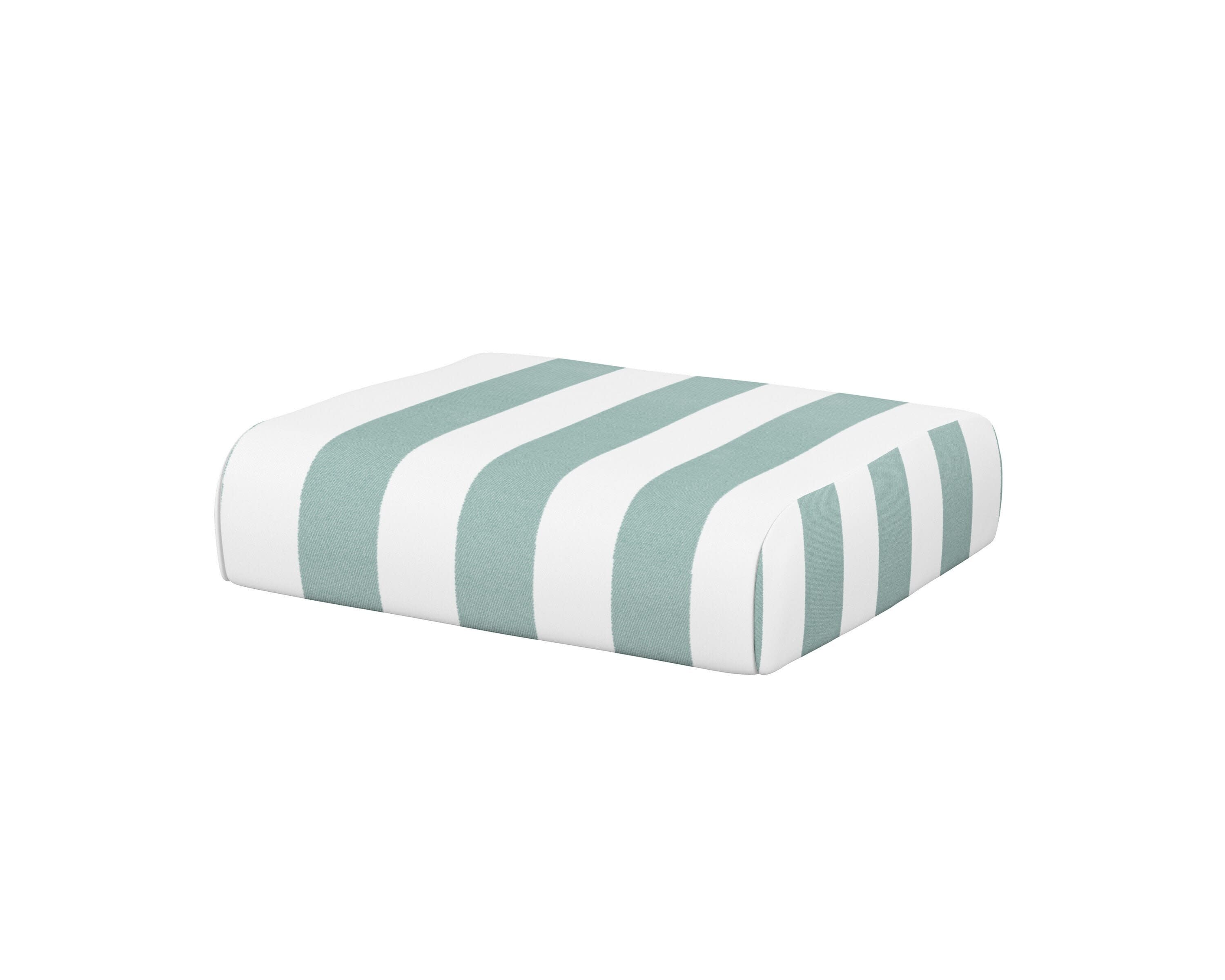 Club Ottoman Cushion in Cabana Stripe Glacier Spa