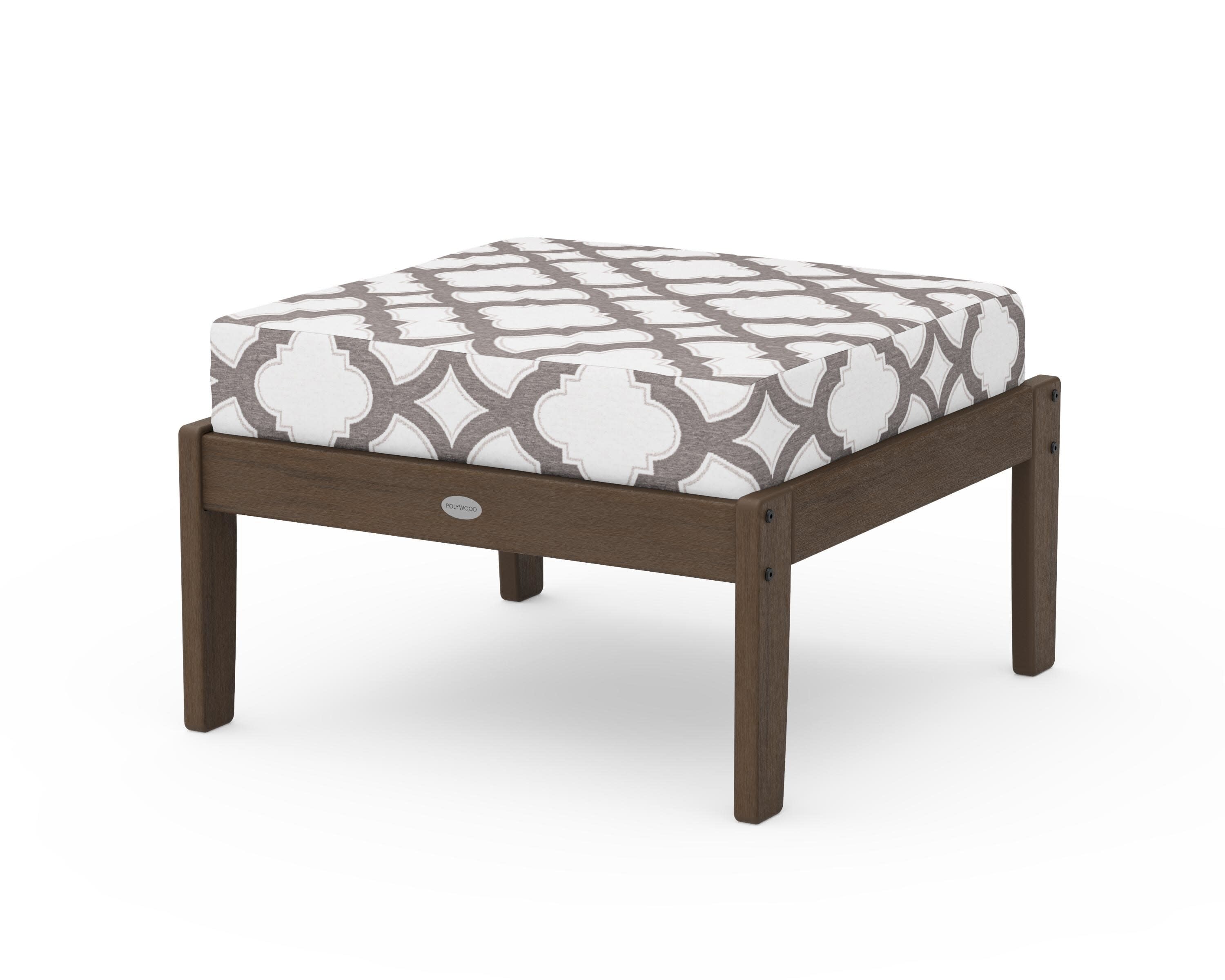 Braxton Deep Seating Ottoman in Kona / Trellis Grey Mist