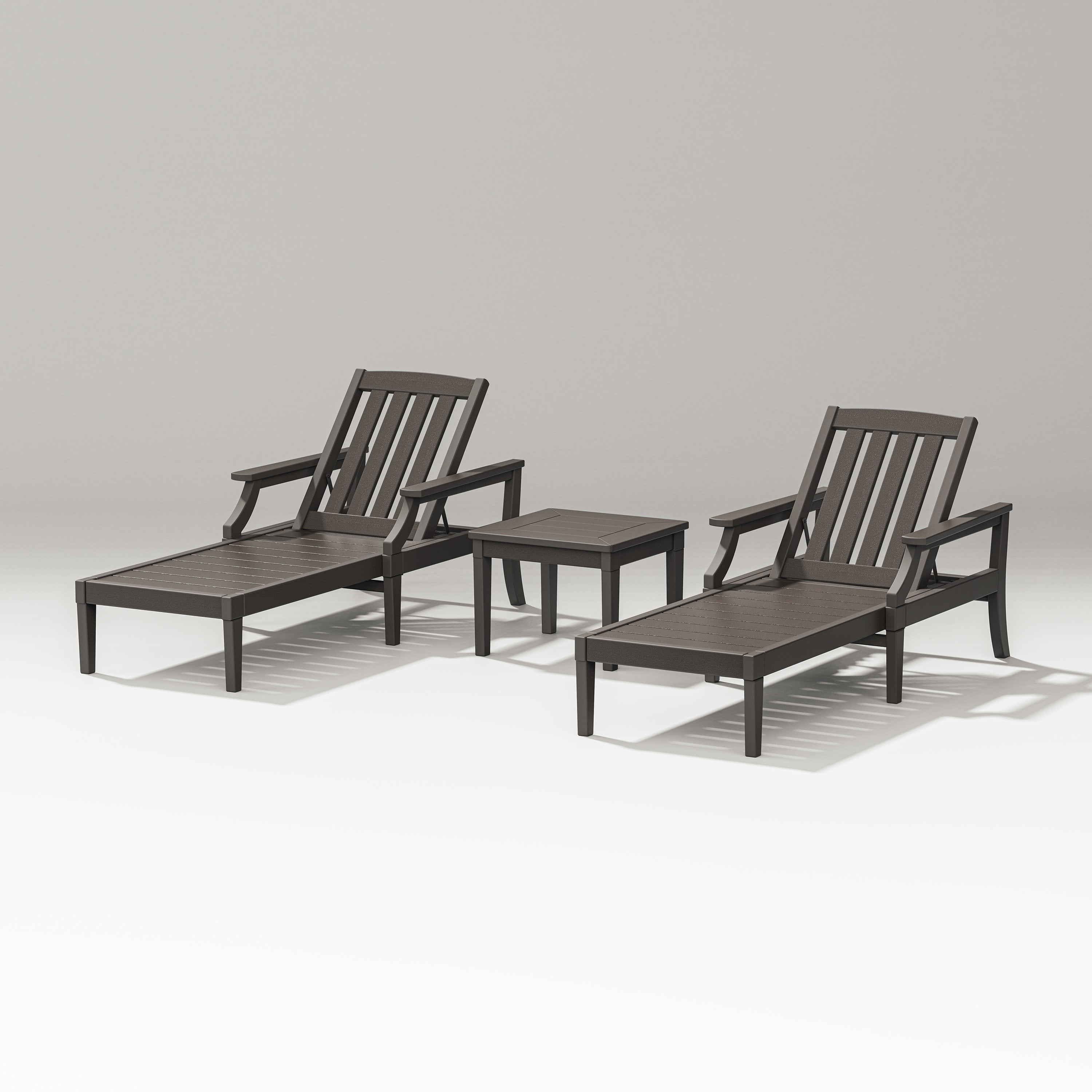 Estate 3-Piece Chaise Lounge Set in Vintage Coffee