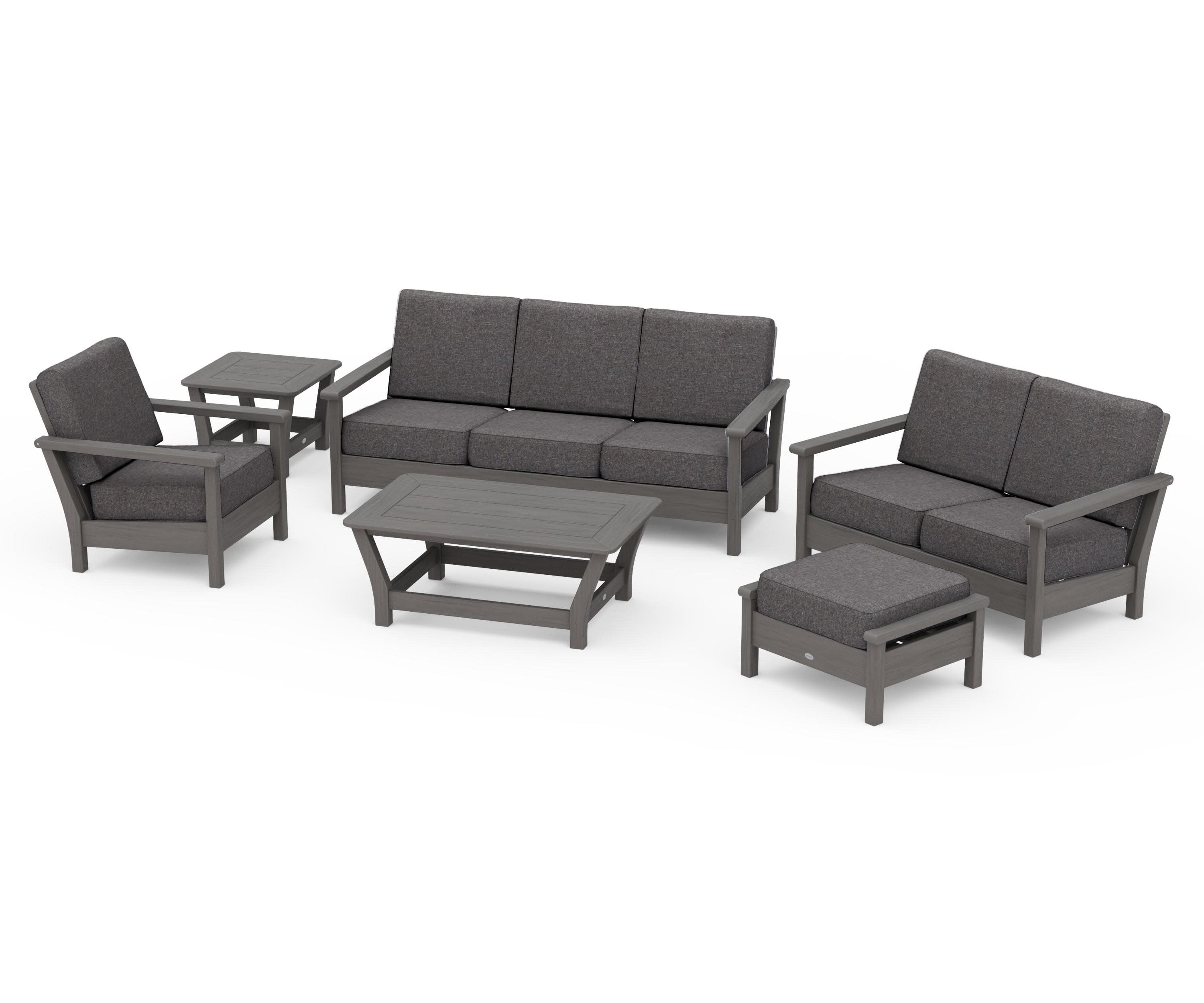 Harbour 6-Piece Outdoor Living Set in Driftwood / Ash Charcoal