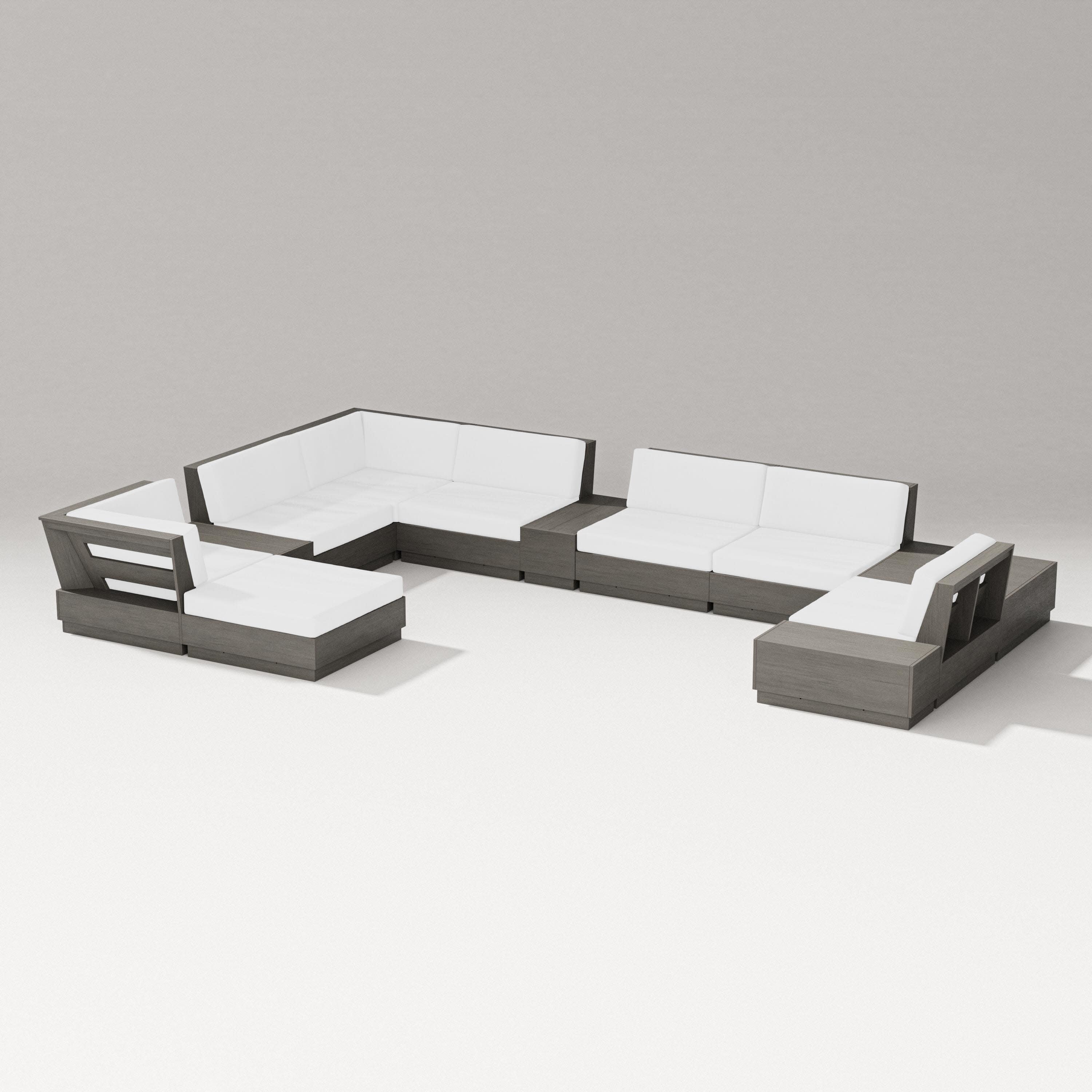 Elevate 12-Piece Conversation Sectional Set in Driftwood / Natural