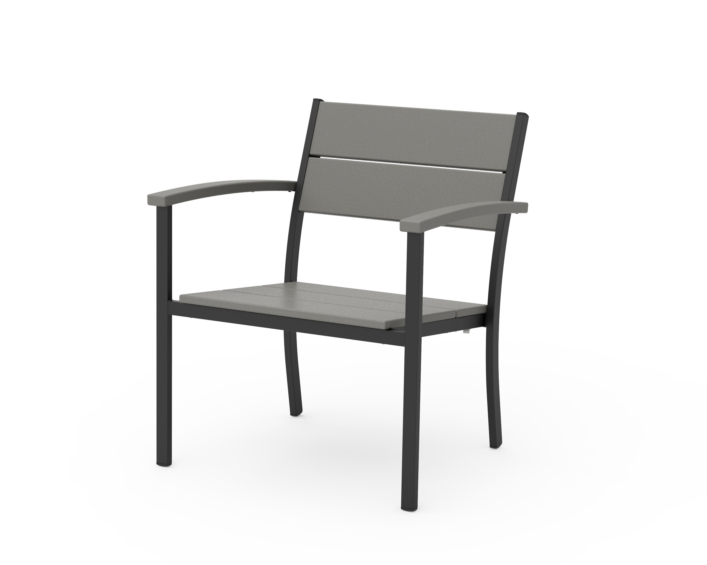 Main Street Stacking Lounge Arm Chair in Black / Slate Grey