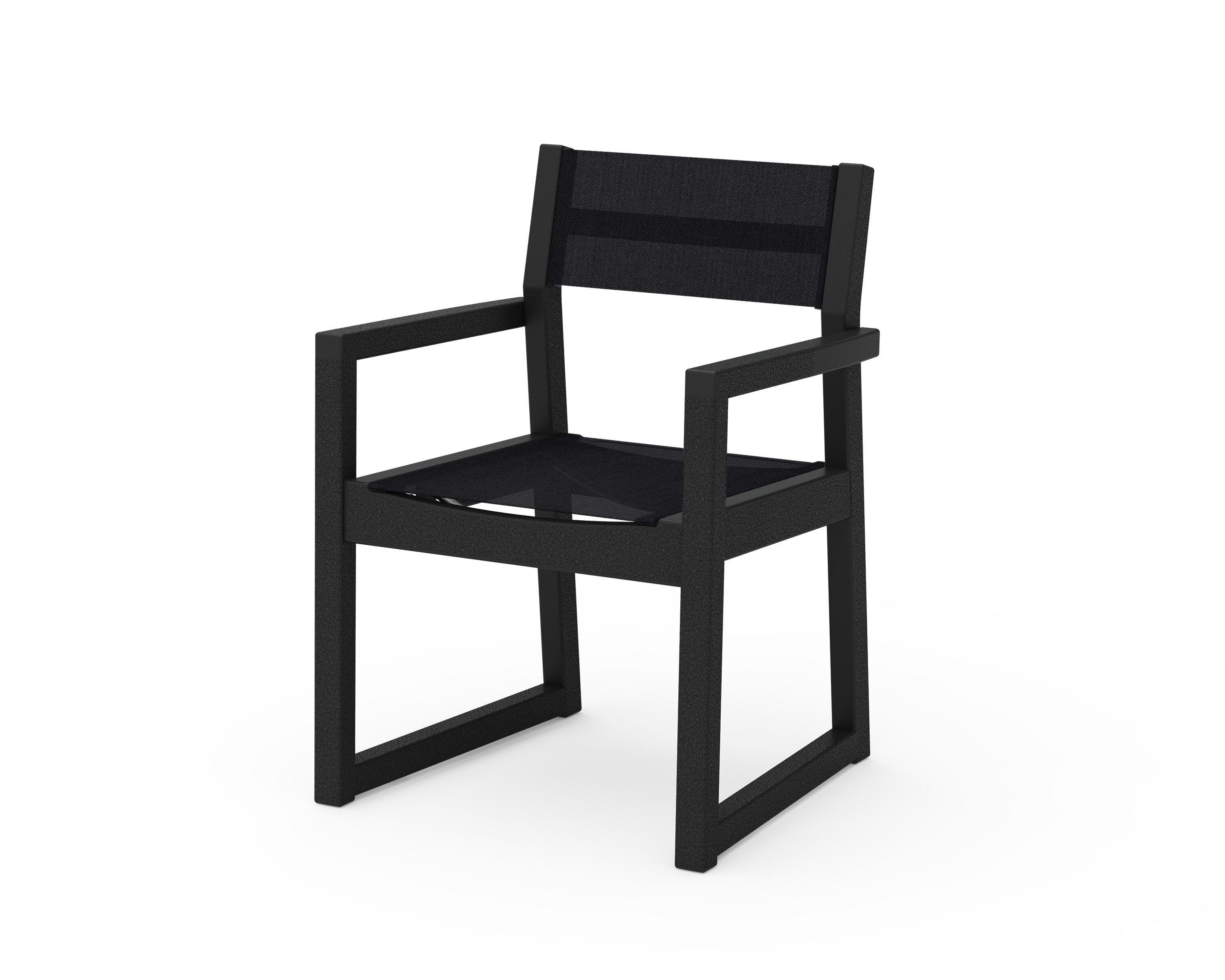 EDGE Sling Dining Arm Chair in Black / Black Sling