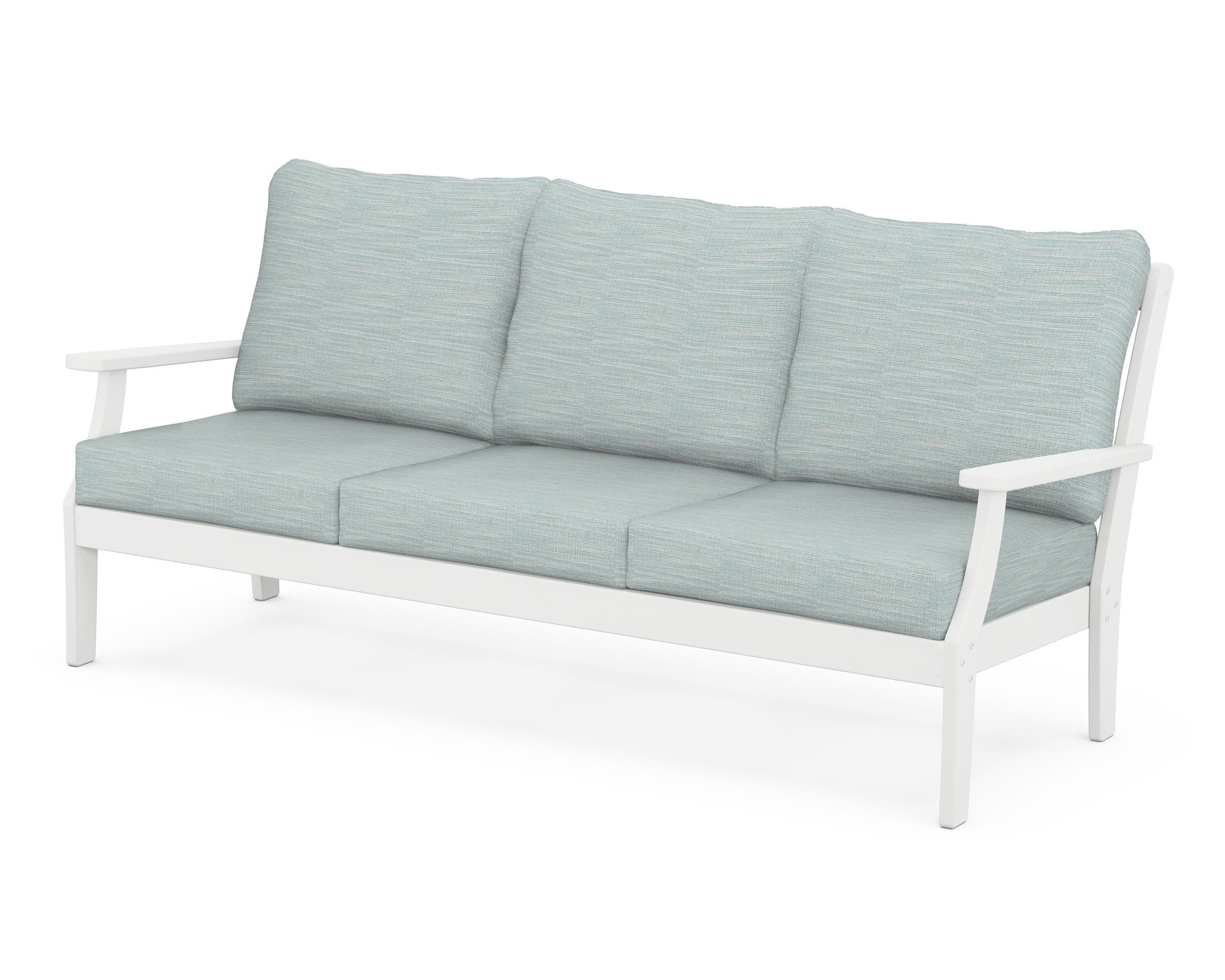 Braxton Deep Seating Sofa in White / Soothe Mist