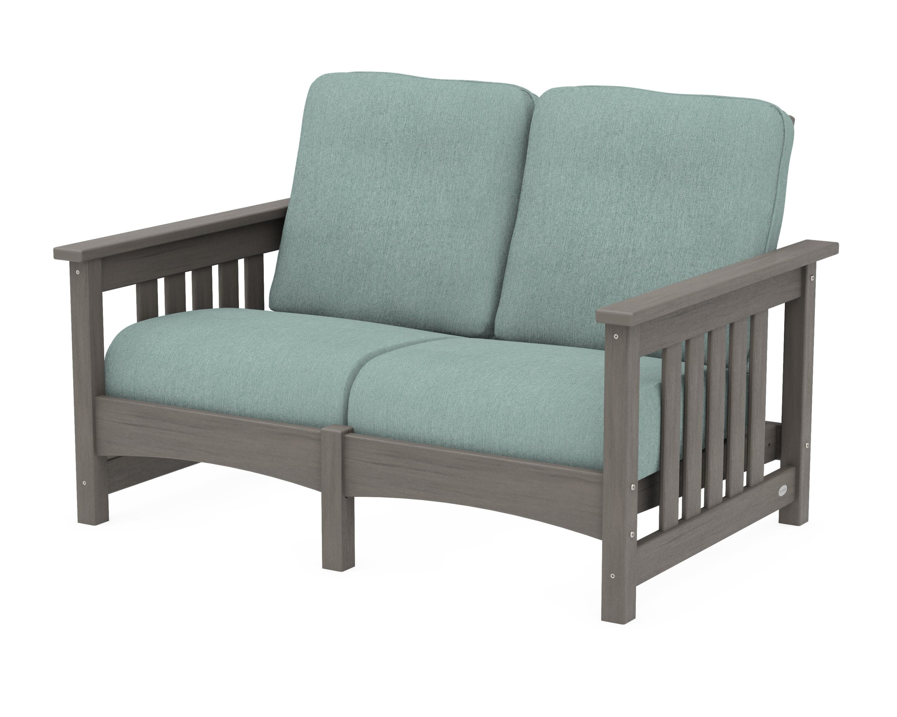 Club Mission Loveseat in Driftwood / Glacier Spa