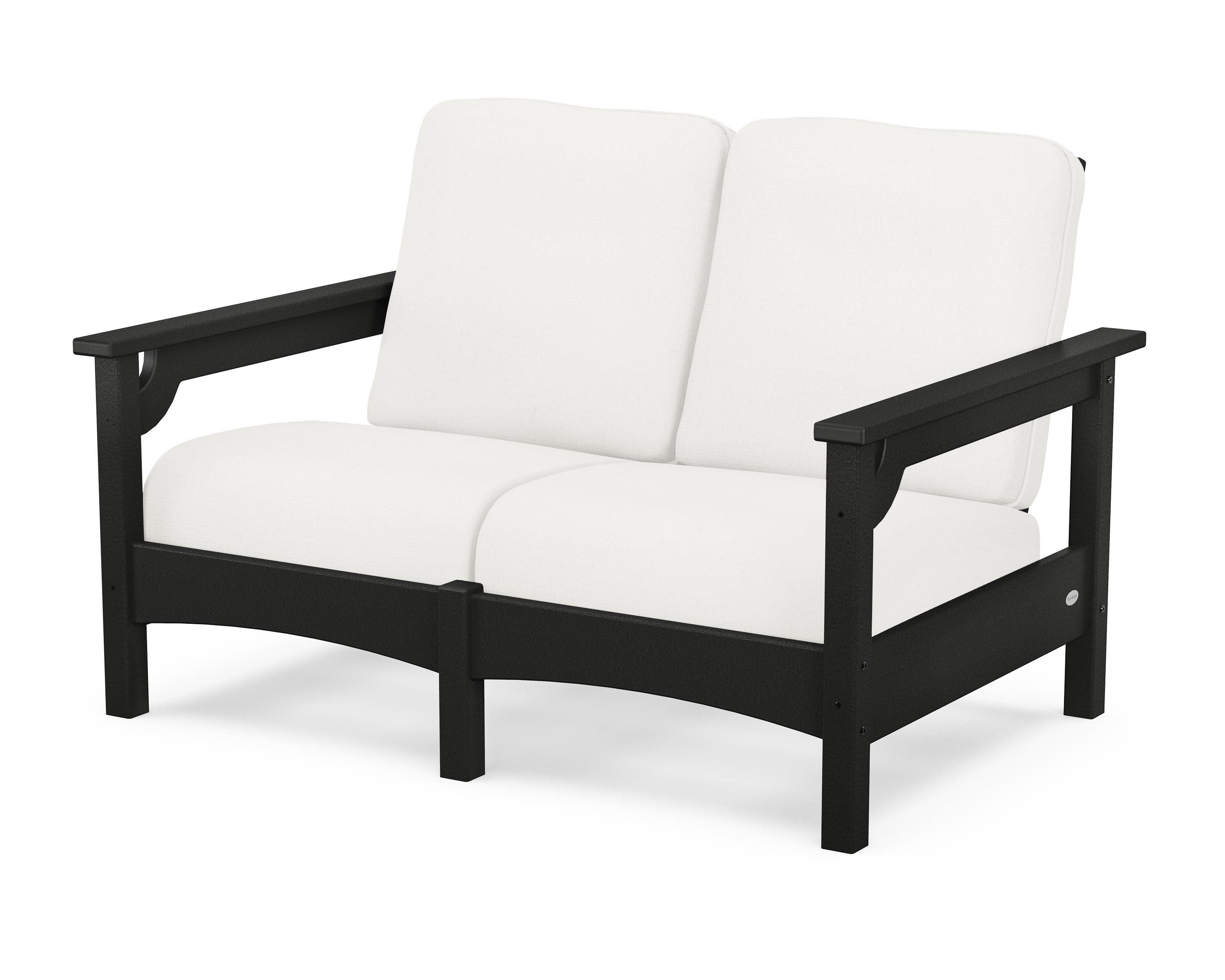 Club Loveseat in Black / Natural Linen