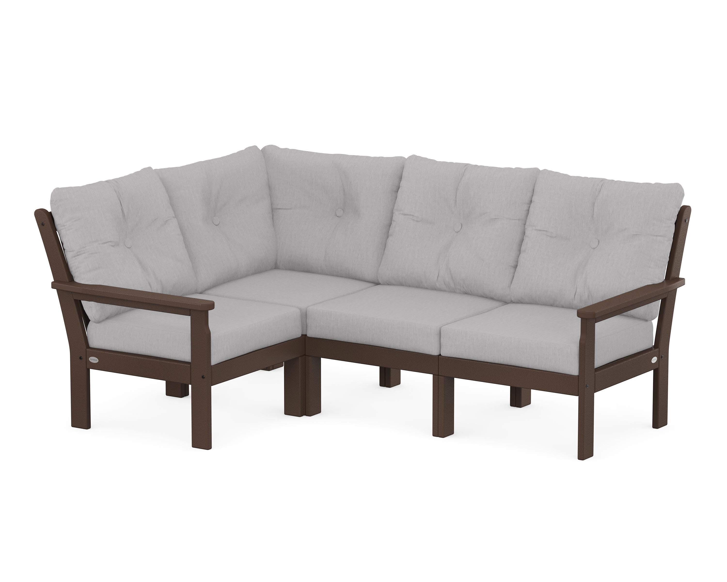 Vineyard 4-Piece Sectional in Mahogany / Granite