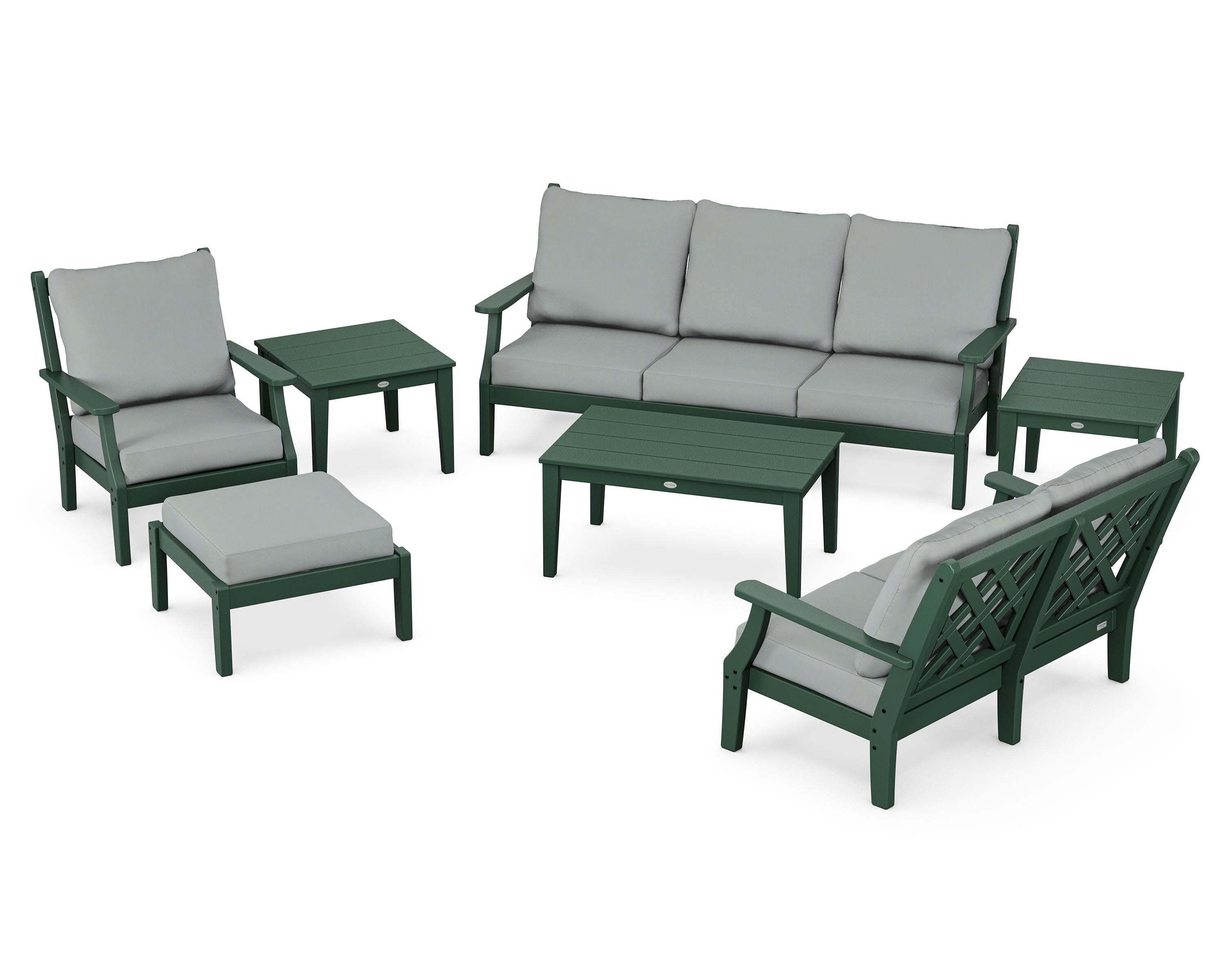 Wovendale 7-Piece Deep Seating Set in Green / Spa