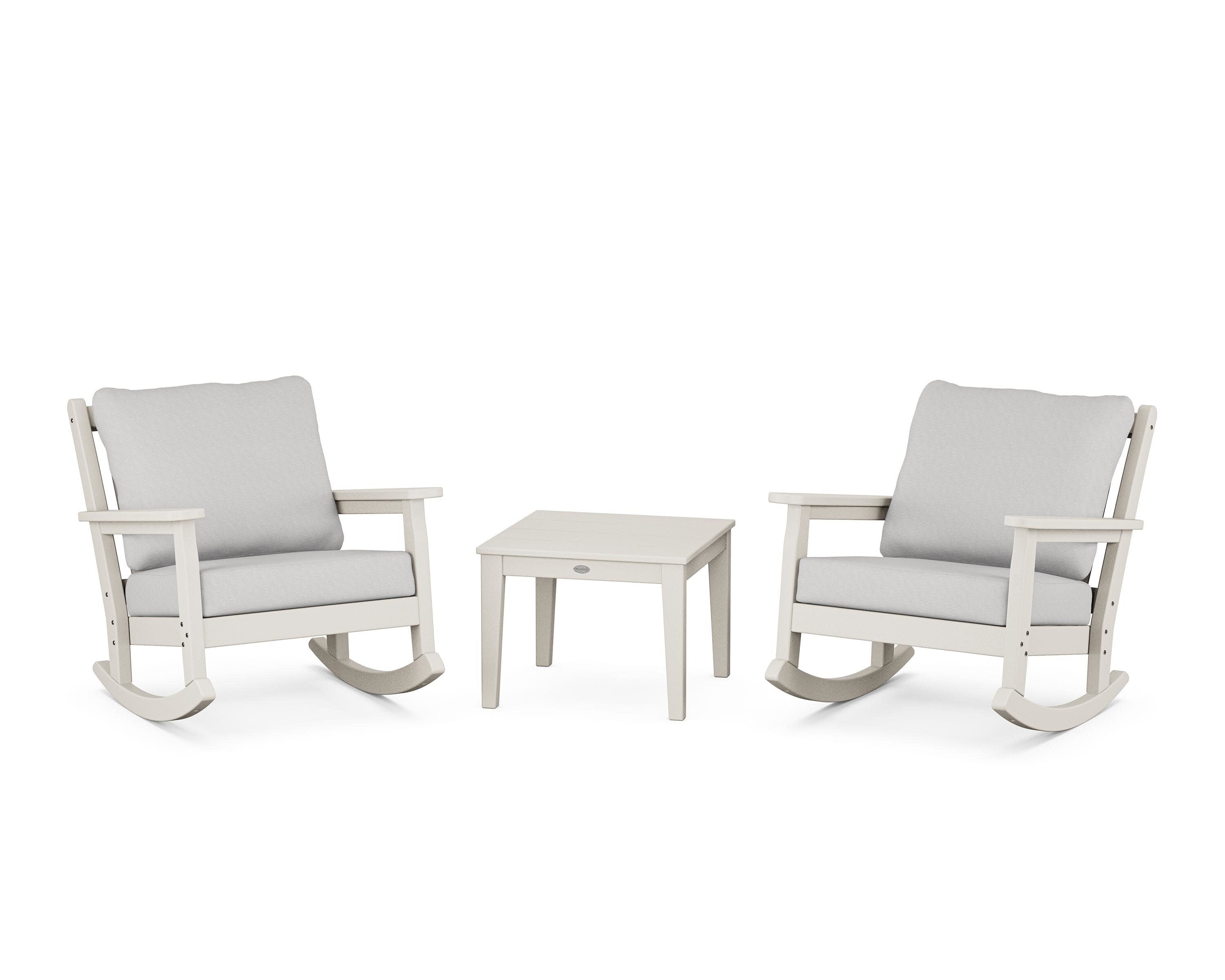 Chippendale 3-Piece Deep Seating Rocker Set in Sand / Diamond in the Rough