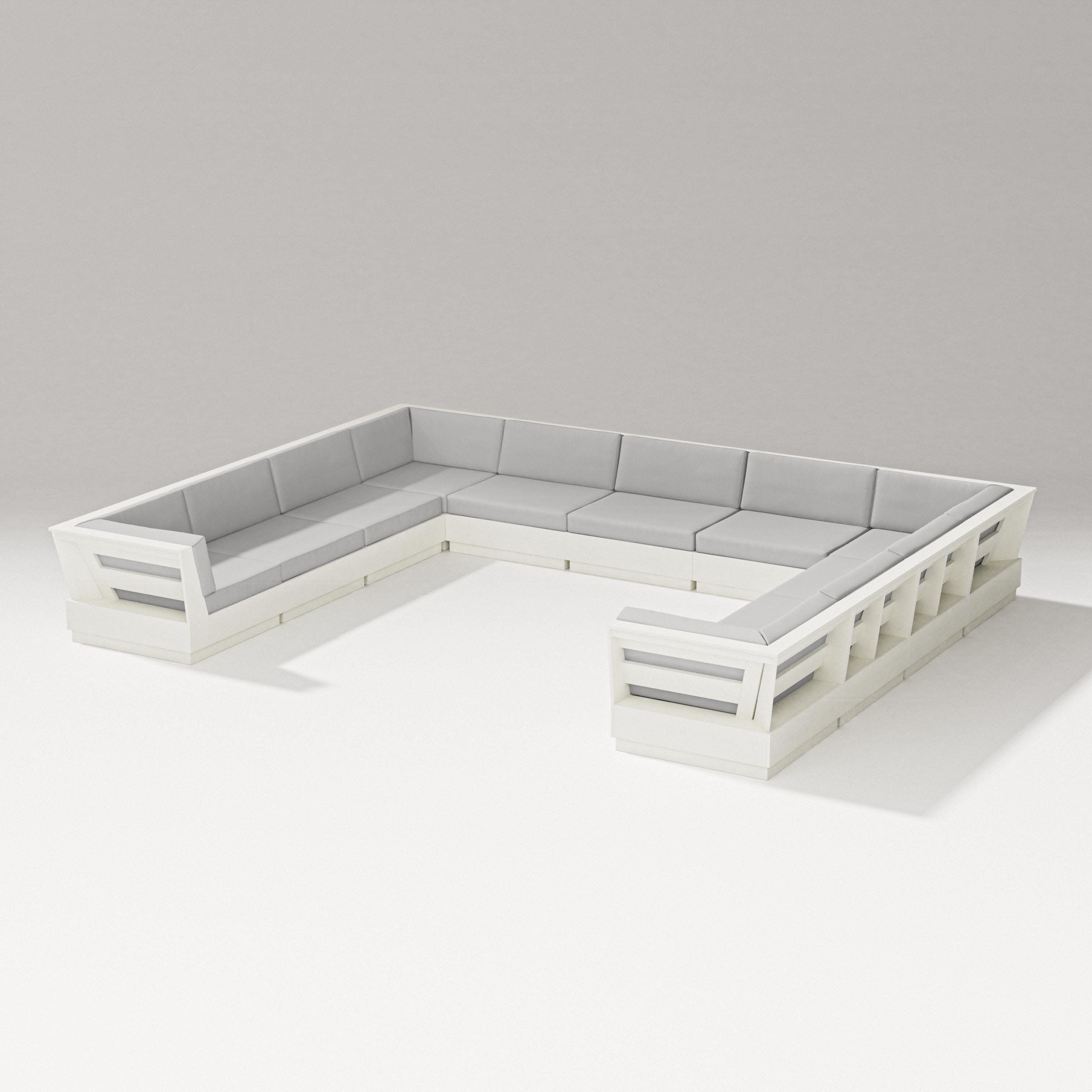 Elevate Large U-Shaped Sectional in Vintage White / Diamond in the Rough