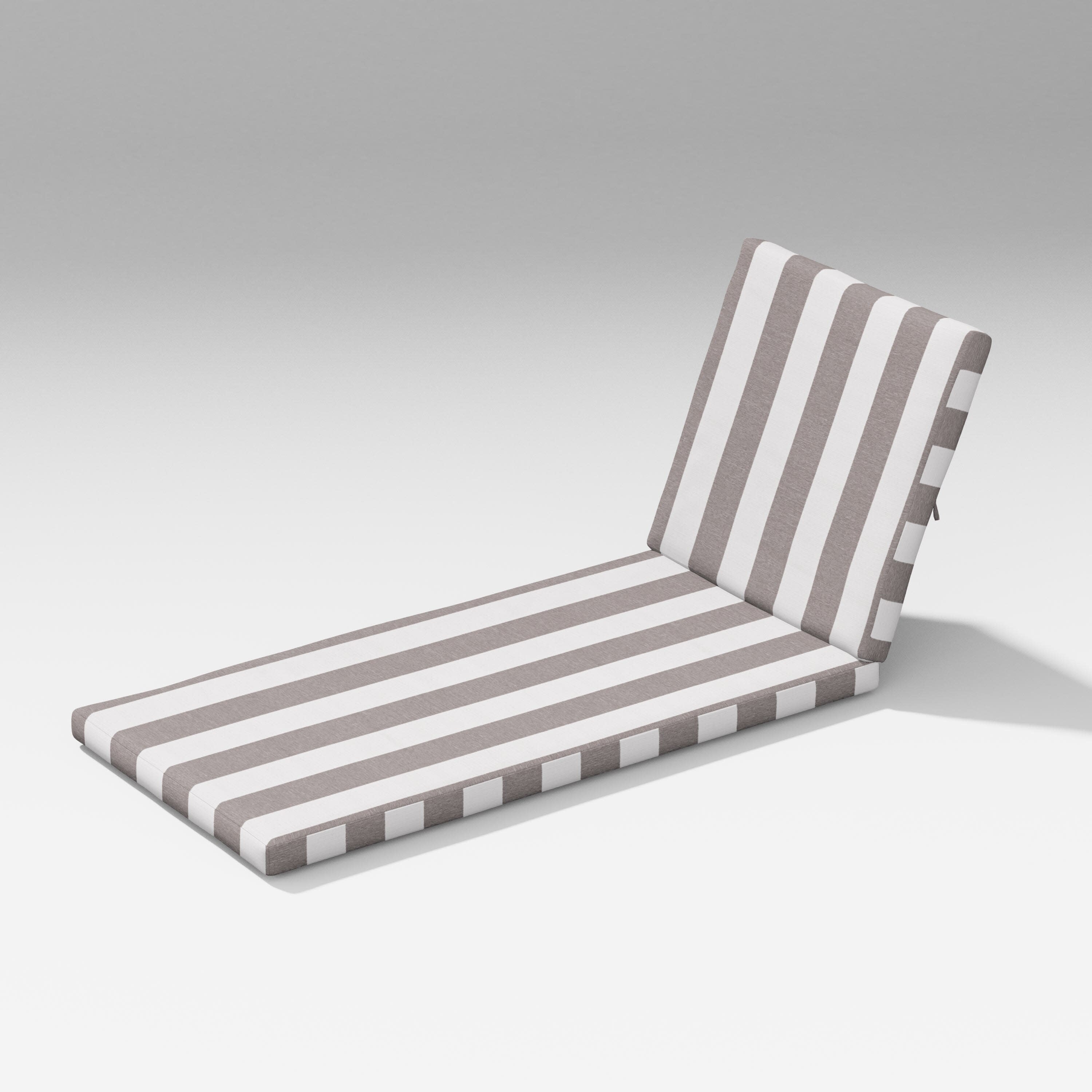 Latitude Chaise Lounge Full Cushion in Cabana Stripe Grey Mist