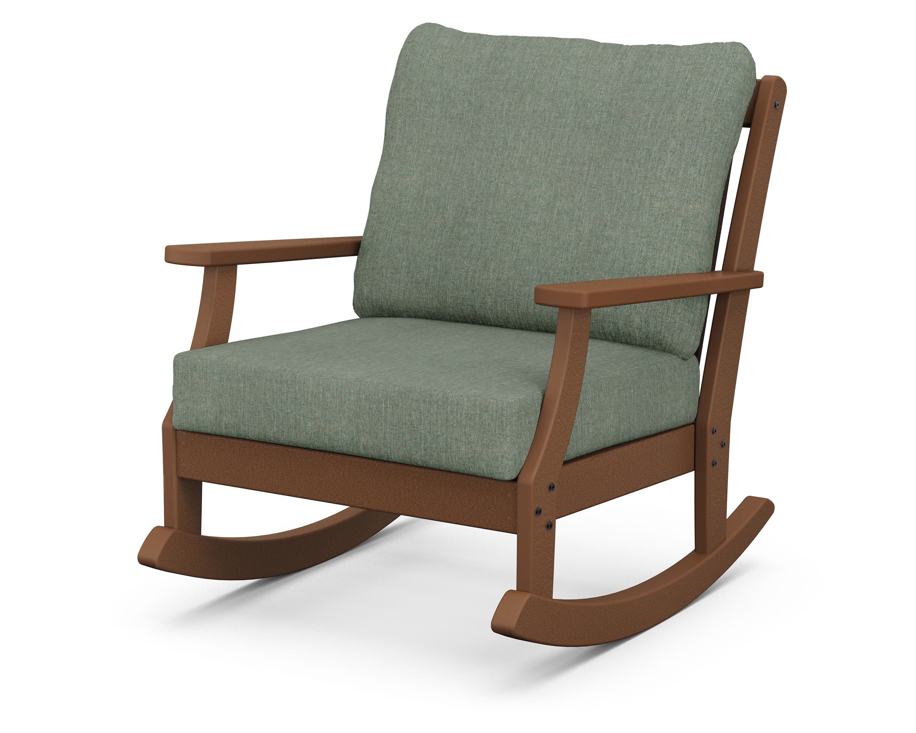 Braxton Deep Seating Rocking Chair in Teak / Cast Sage