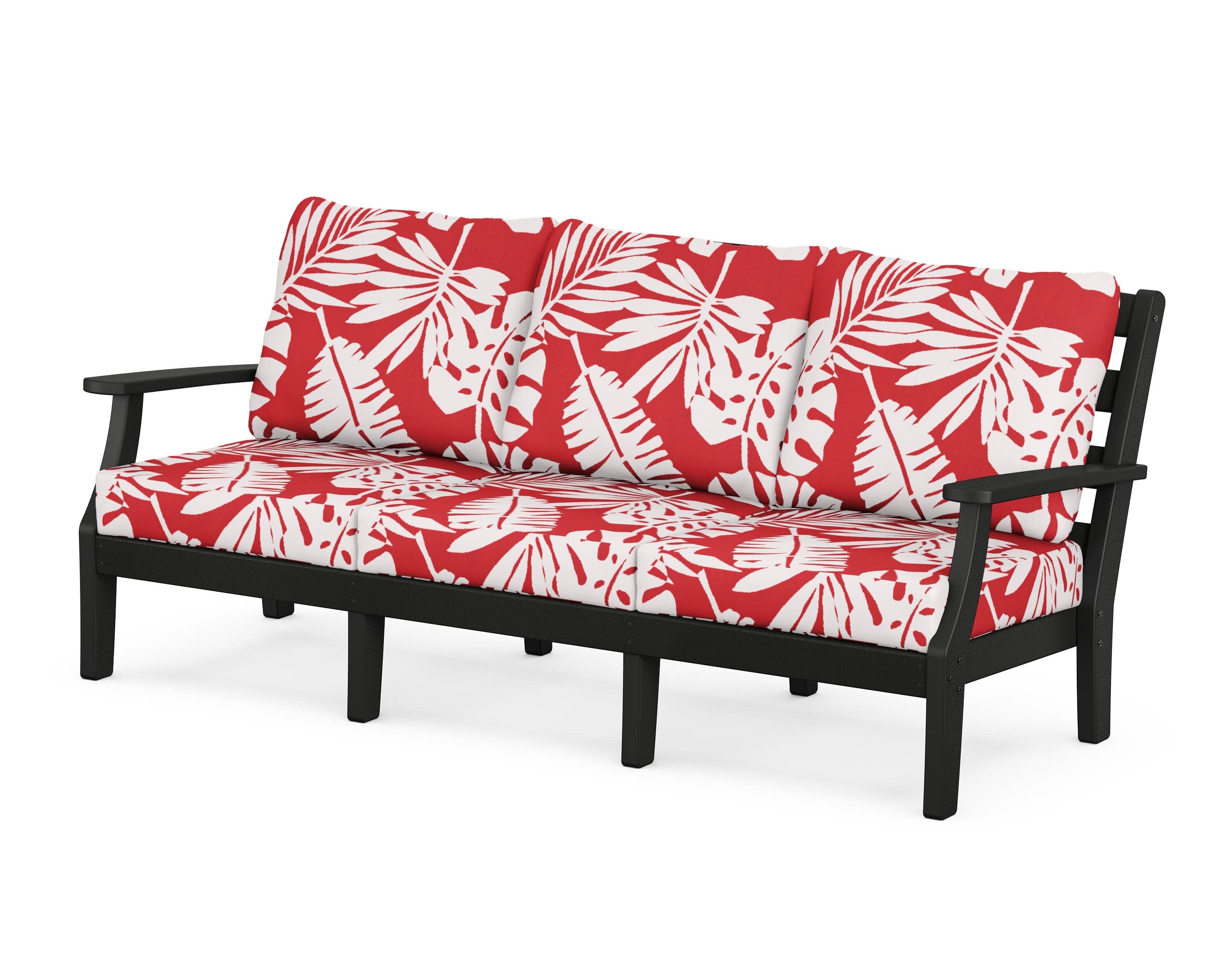 Chesapeake Deep Seating Sofa in Black / Leaf Crimson