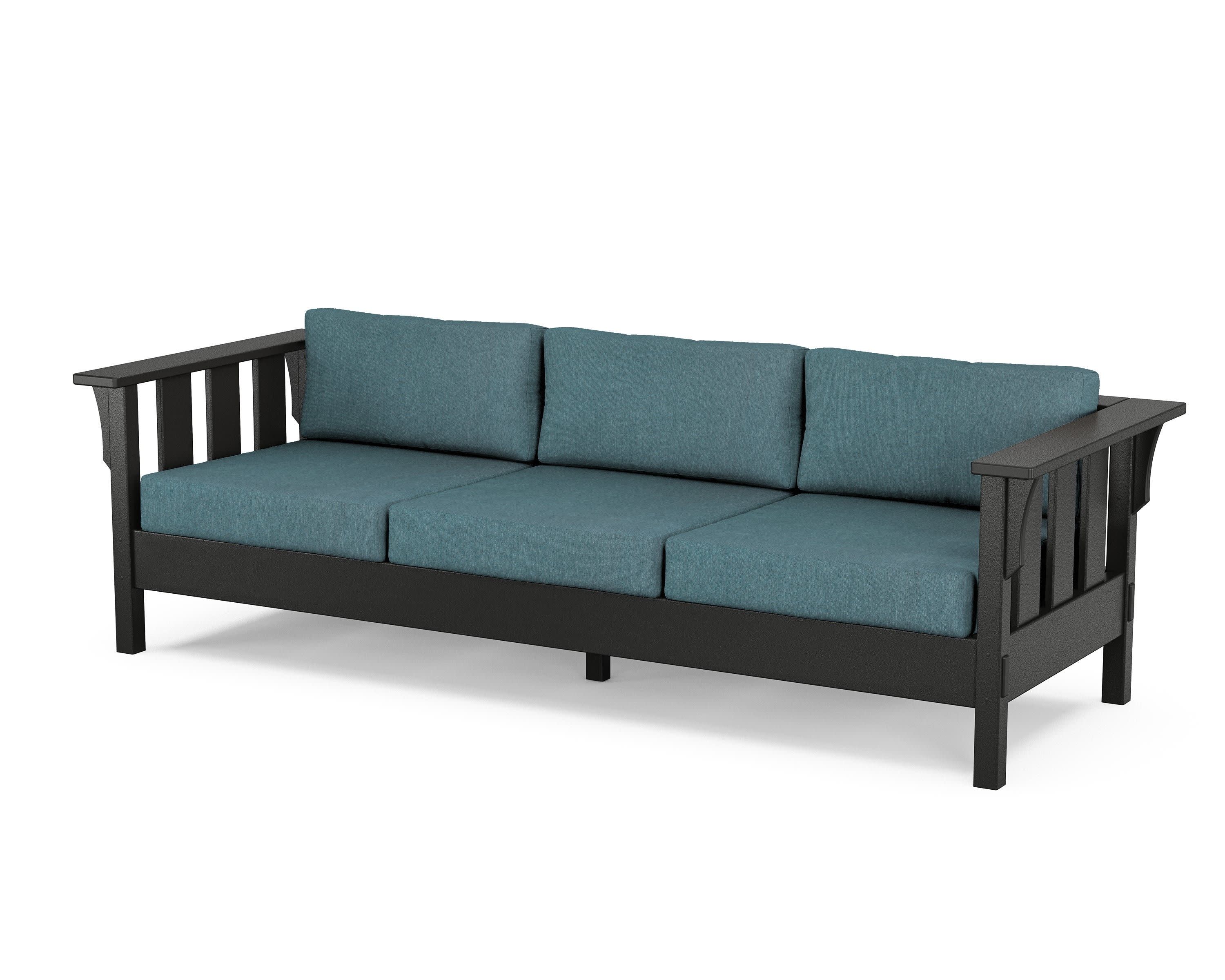Acadia Deep Seating Sofa in Black / Ocean Teal