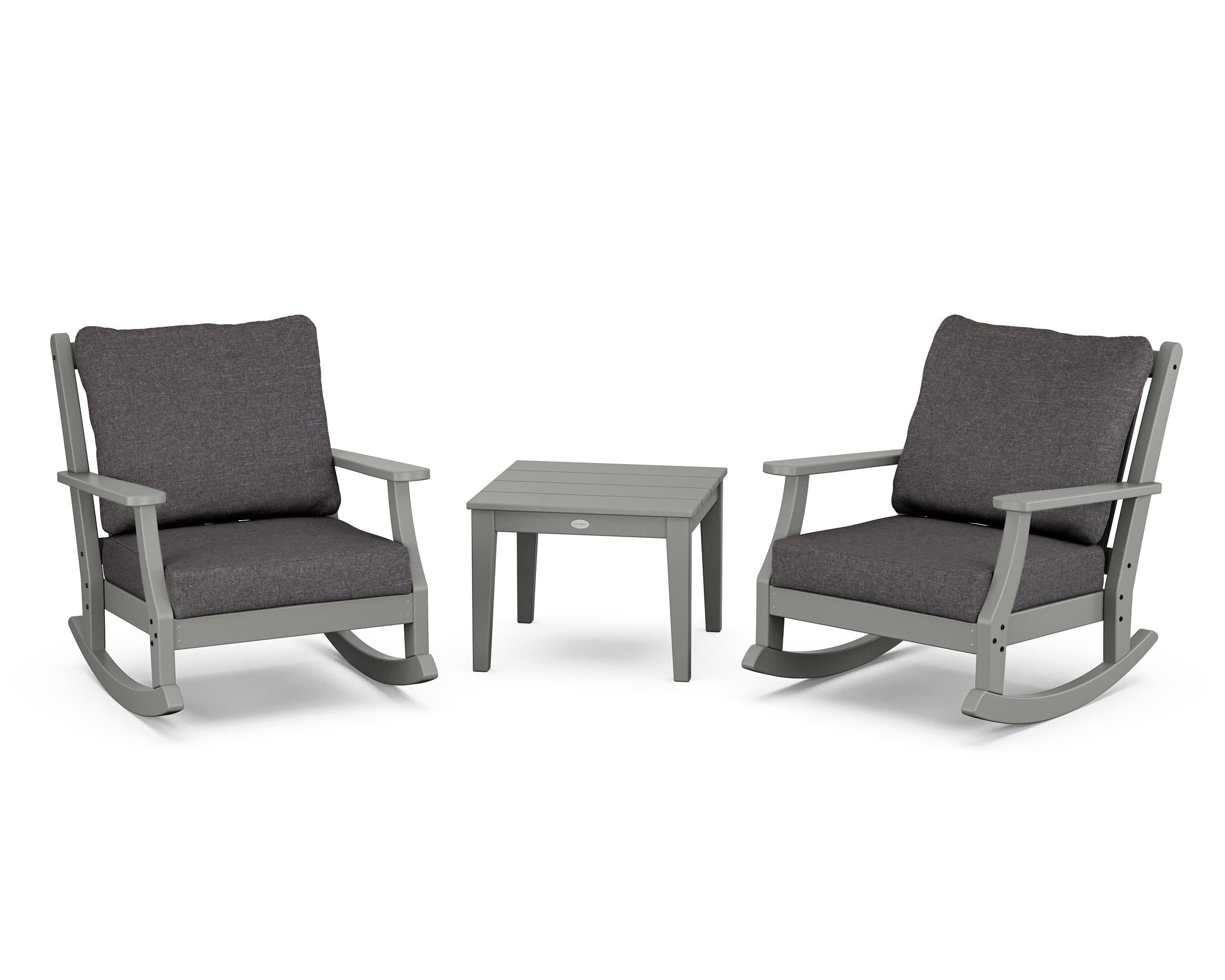 Wovendale 3-Piece Deep Seating Rocker Set in Slate Grey / Ash Charcoal
