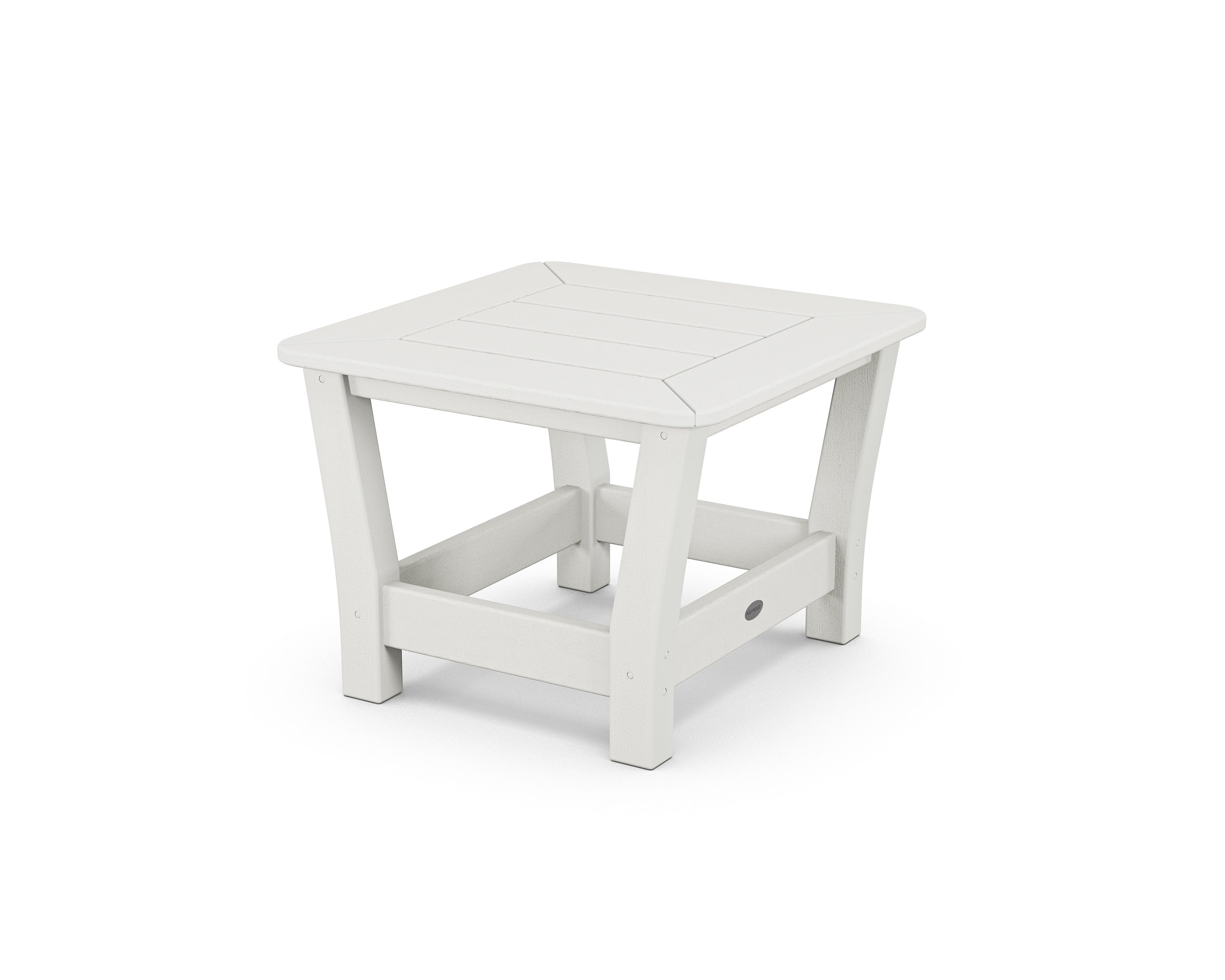 Harbour Slat End Table in Vintage White