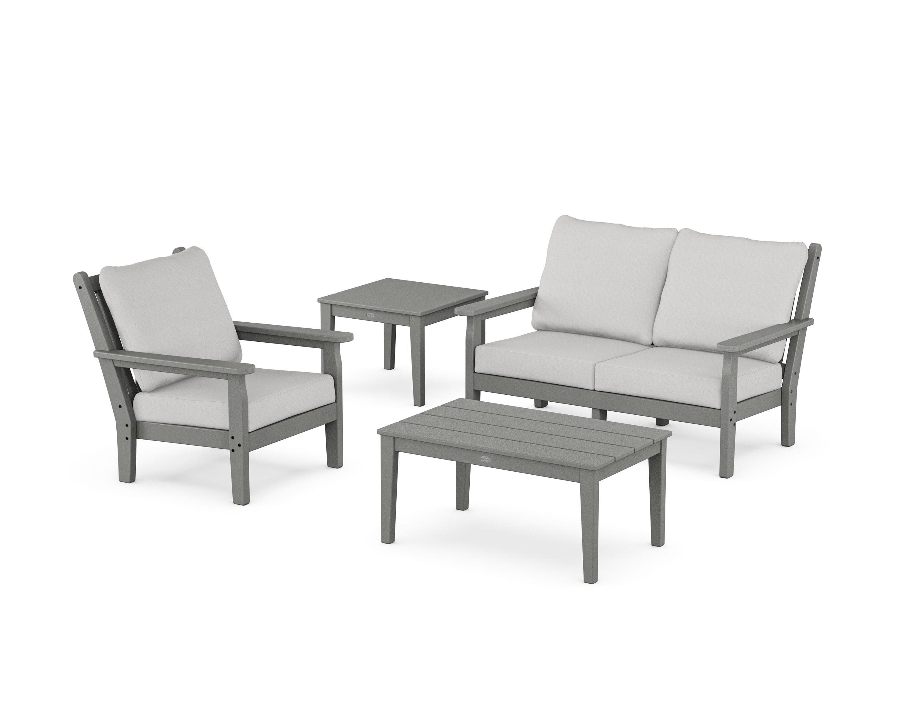 Chippendale 4-Piece Deep Seating Set in Slate Grey / Diamond in the Rough