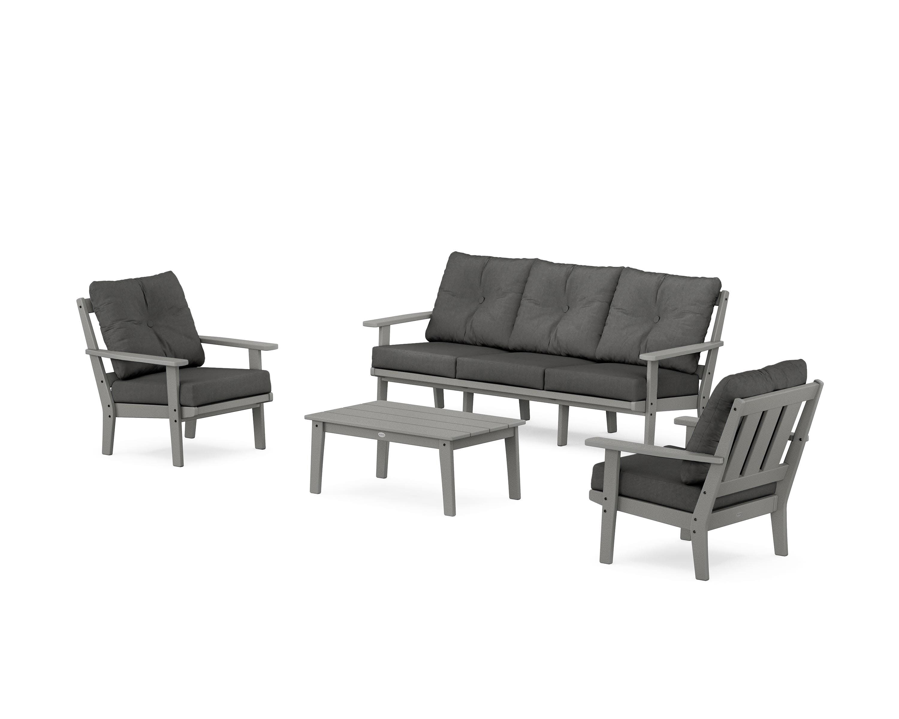 Oxford 4-Piece Deep Seating Set with Sofa in Slate Grey / Spectrum Carbon