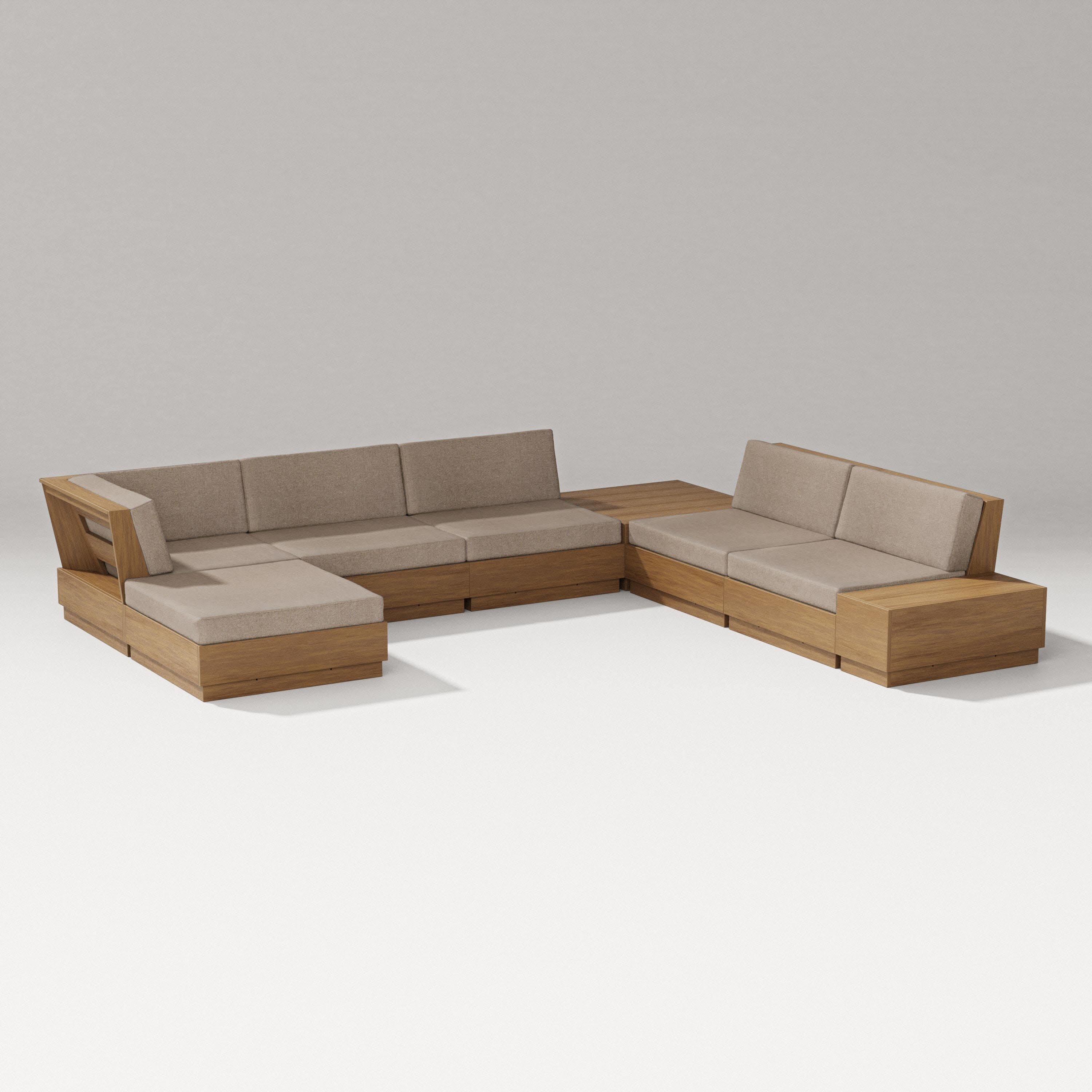 Elevate 8-Piece Corner Sectional in Natural / Spiced Burlap