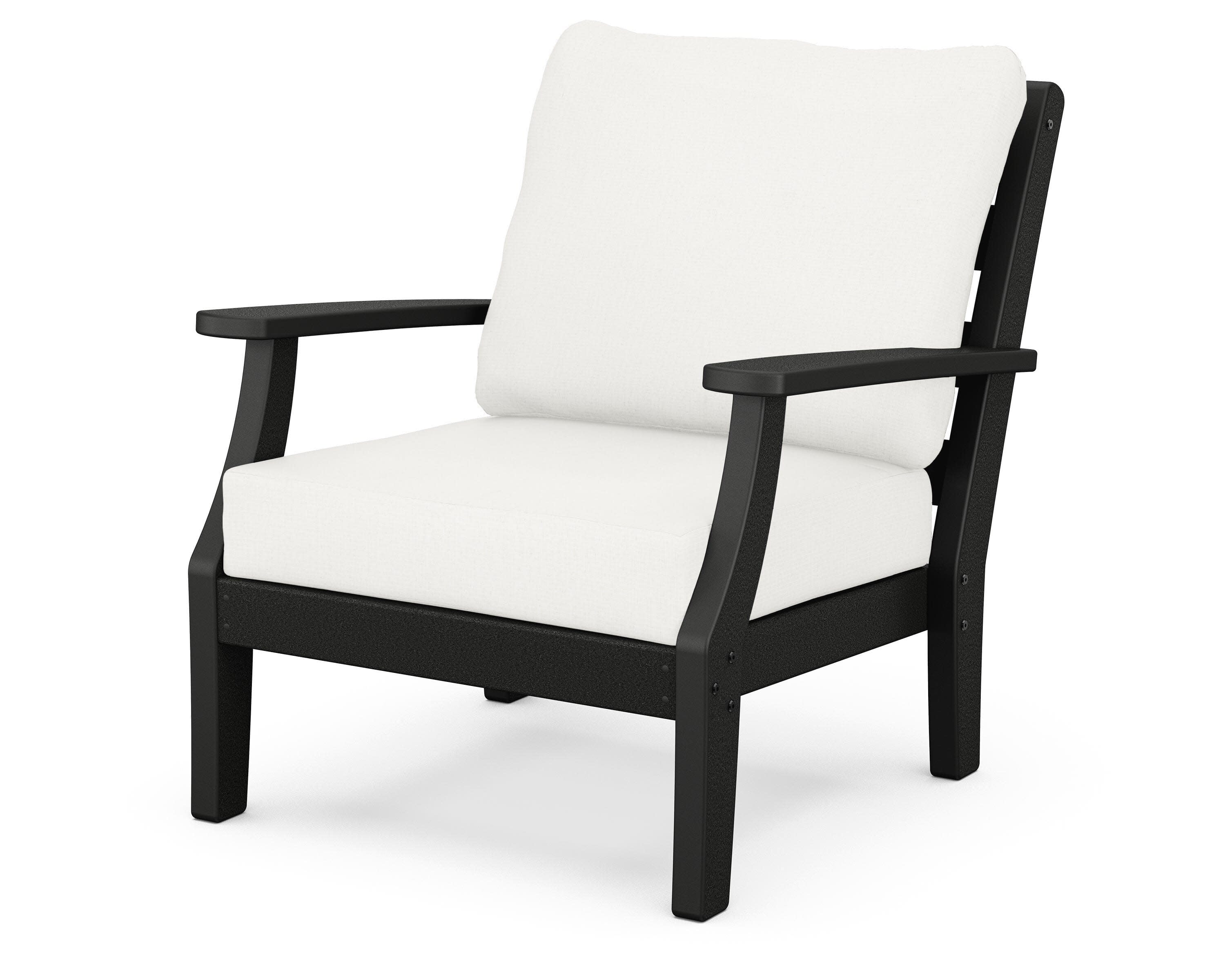 Chesapeake Deep Seating Chair in Black / Natural Linen