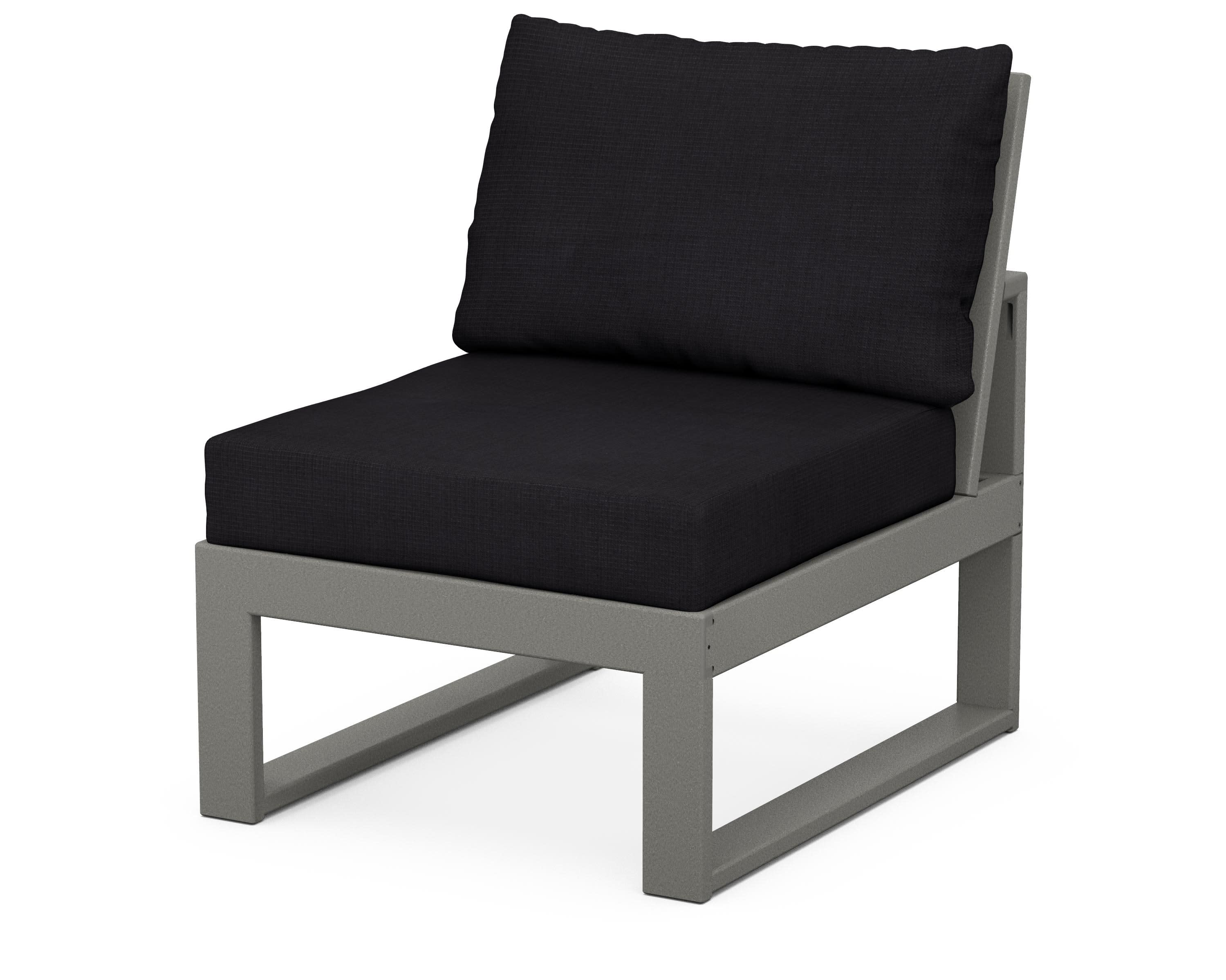 Modular Armless Chair in Slate Grey / Midnight Linen