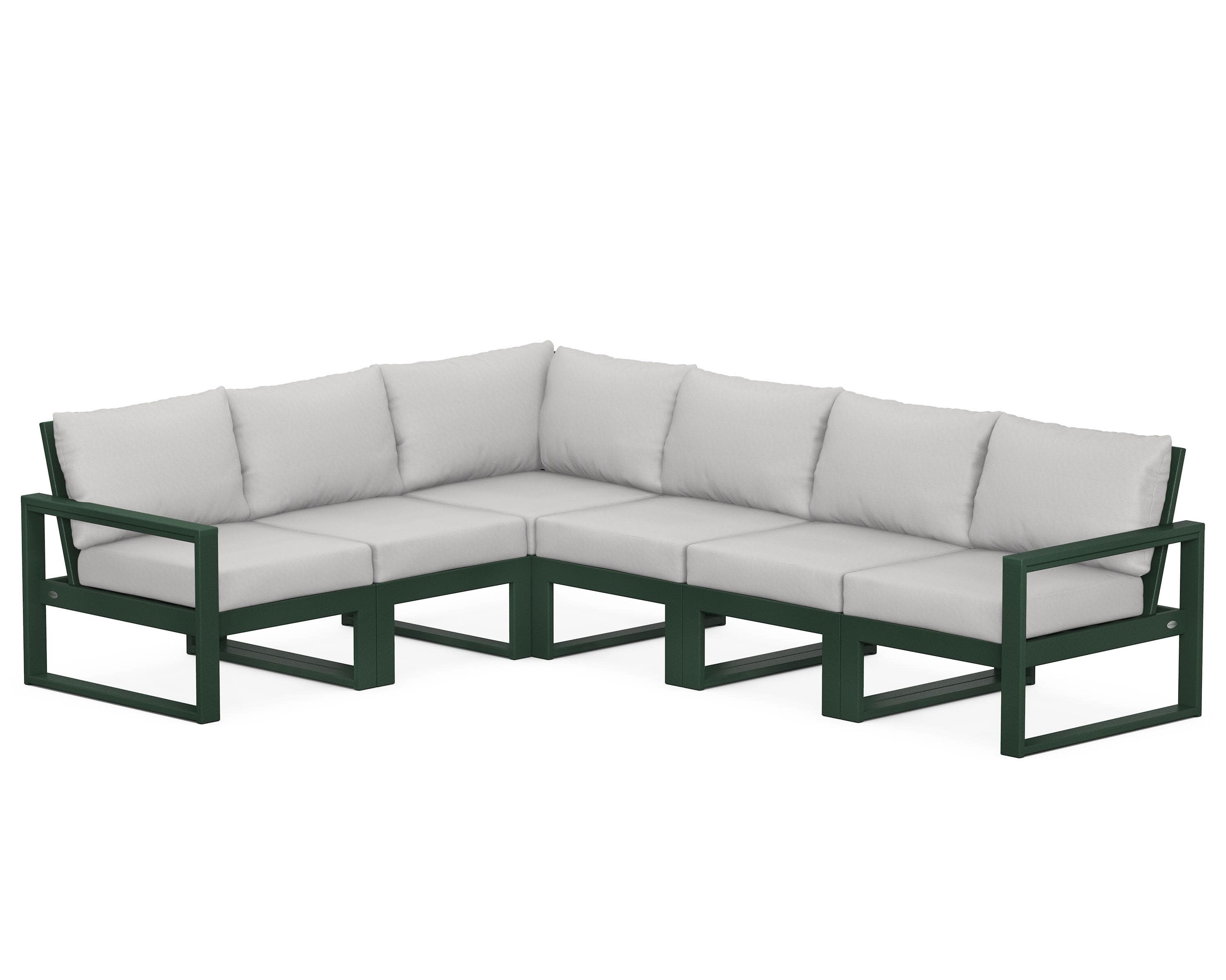 EDGE 6-Piece Modular Deep Seating Set in Green / Diamond in the Rough