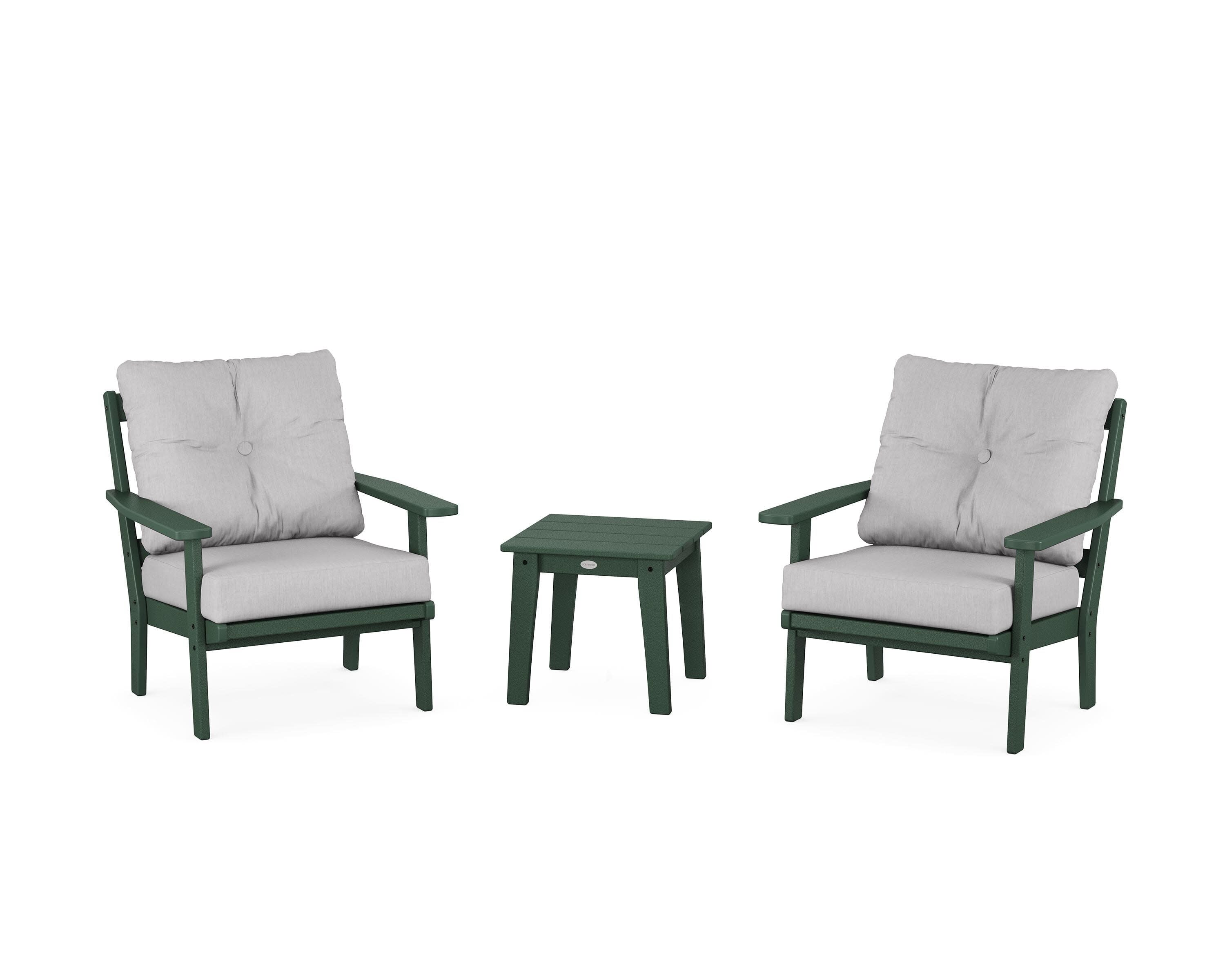 Oxford 3-Piece Deep Seating Set in Green / Granite