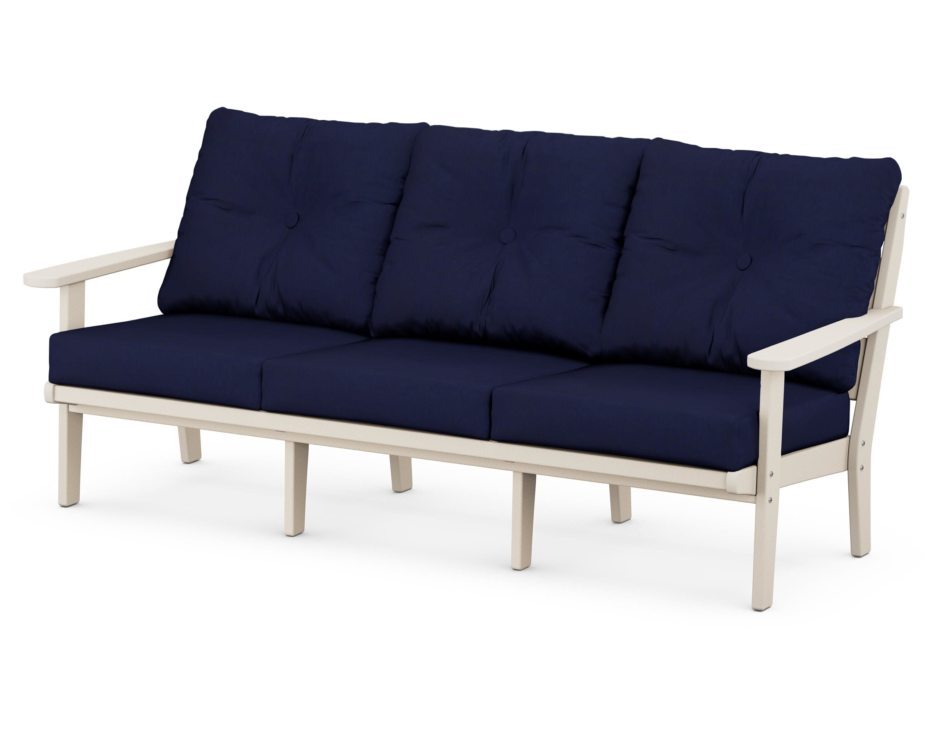 Lakeside Deep Seating Sofa in Sand / Navy