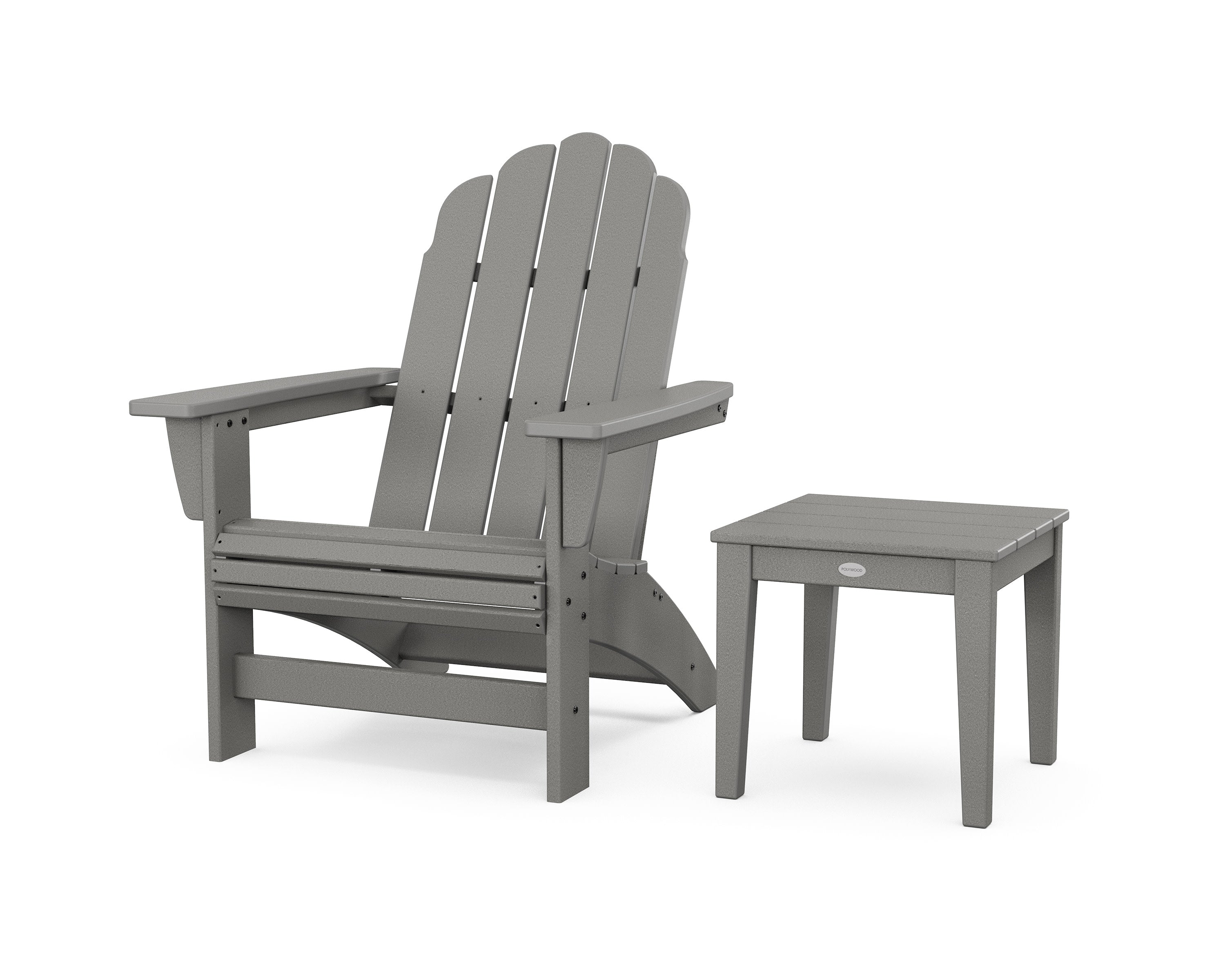 Vineyard Grand Adirondack Chair with Side Table in Slate Grey