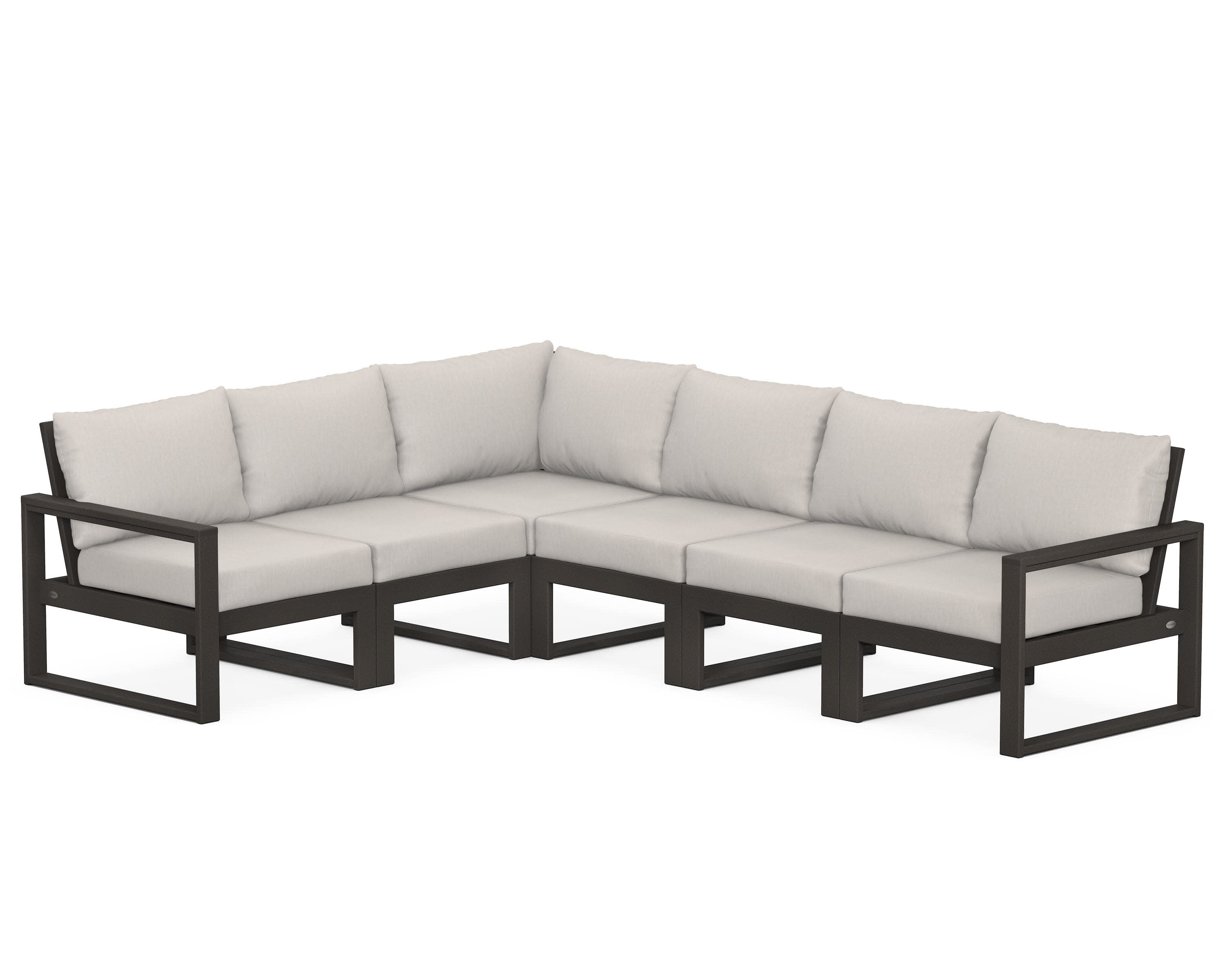 EDGE 6-Piece Modular Deep Seating Set in Vintage Coffee / Cast Ash