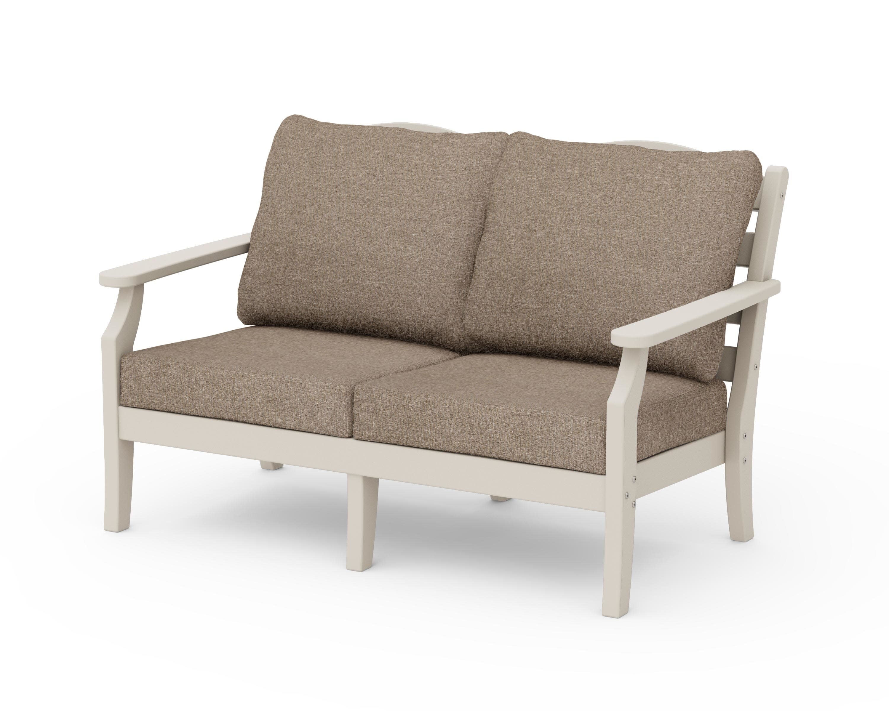 Savannah Deep Seating Loveseat in Sand / Spiced Burlap