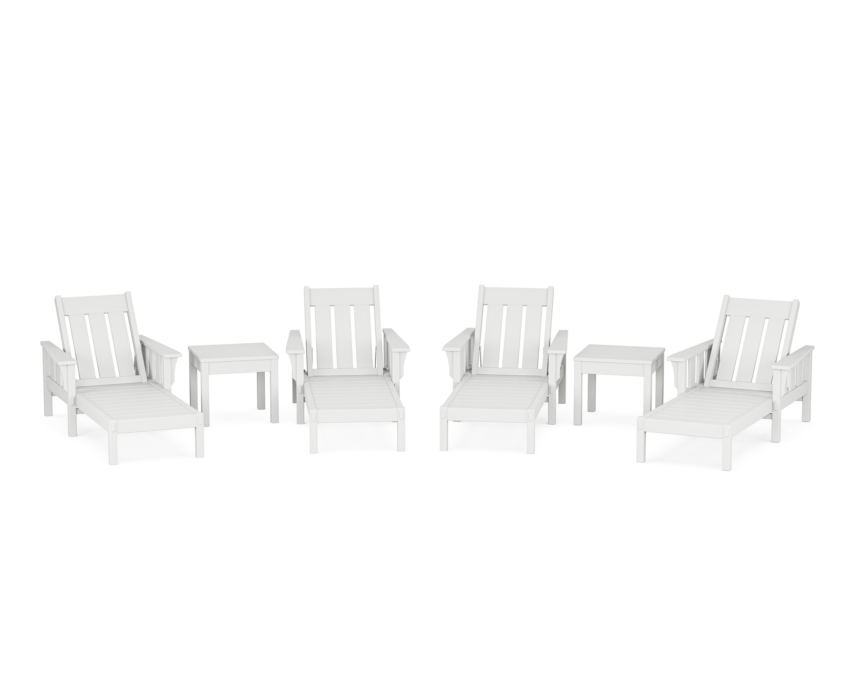 Acadia 6-Piece Chaise Set in White