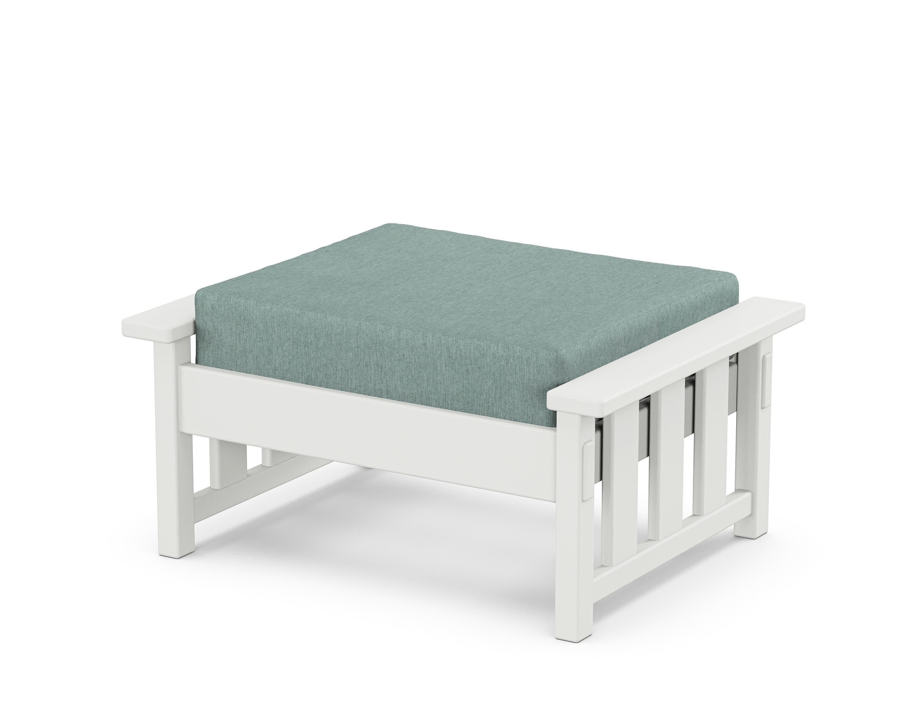Acadia Deep Seating Ottoman in White / Glacier Spa