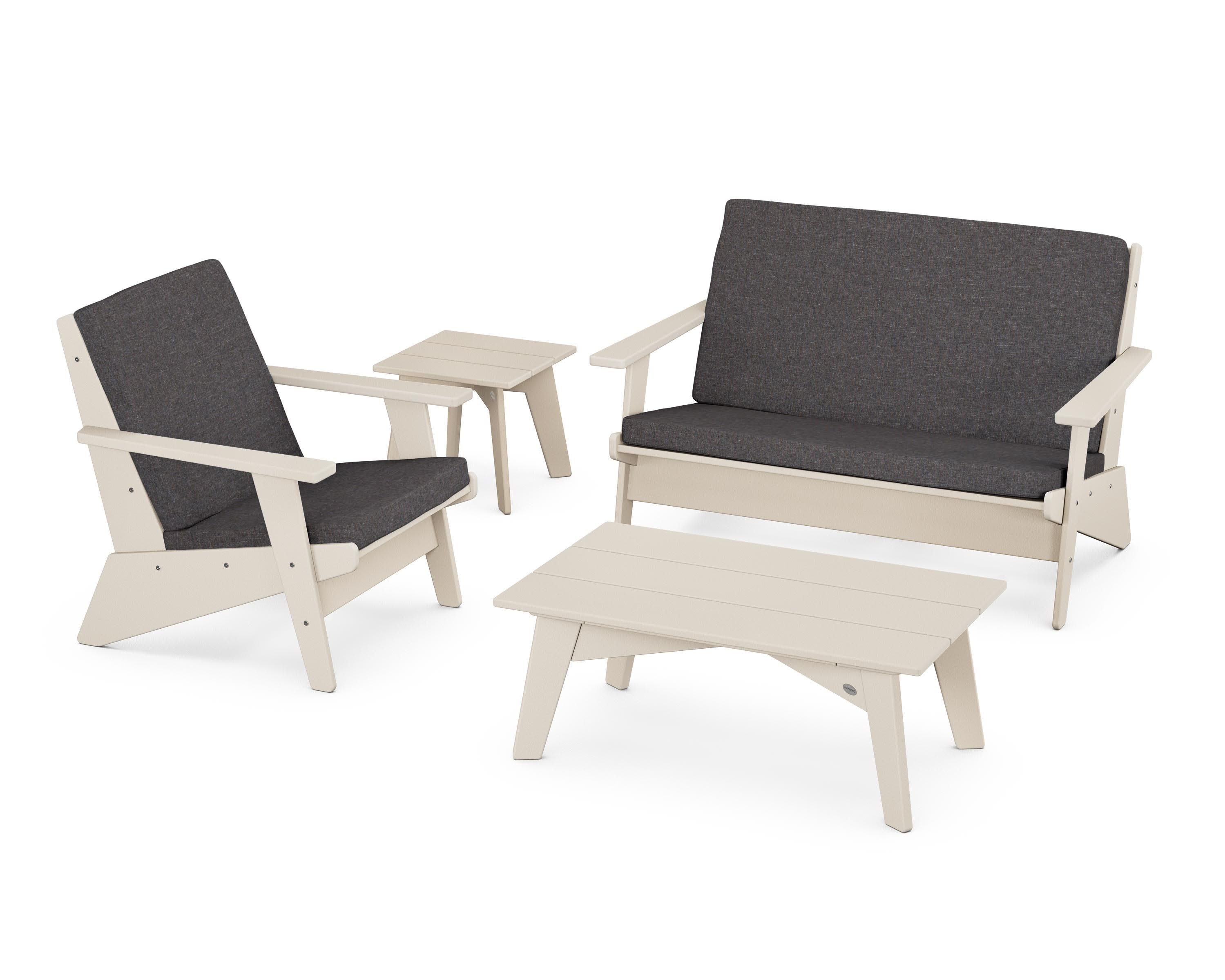 Riviera Modern Lounge 4-Piece Set in Sand / Ash Charcoal
