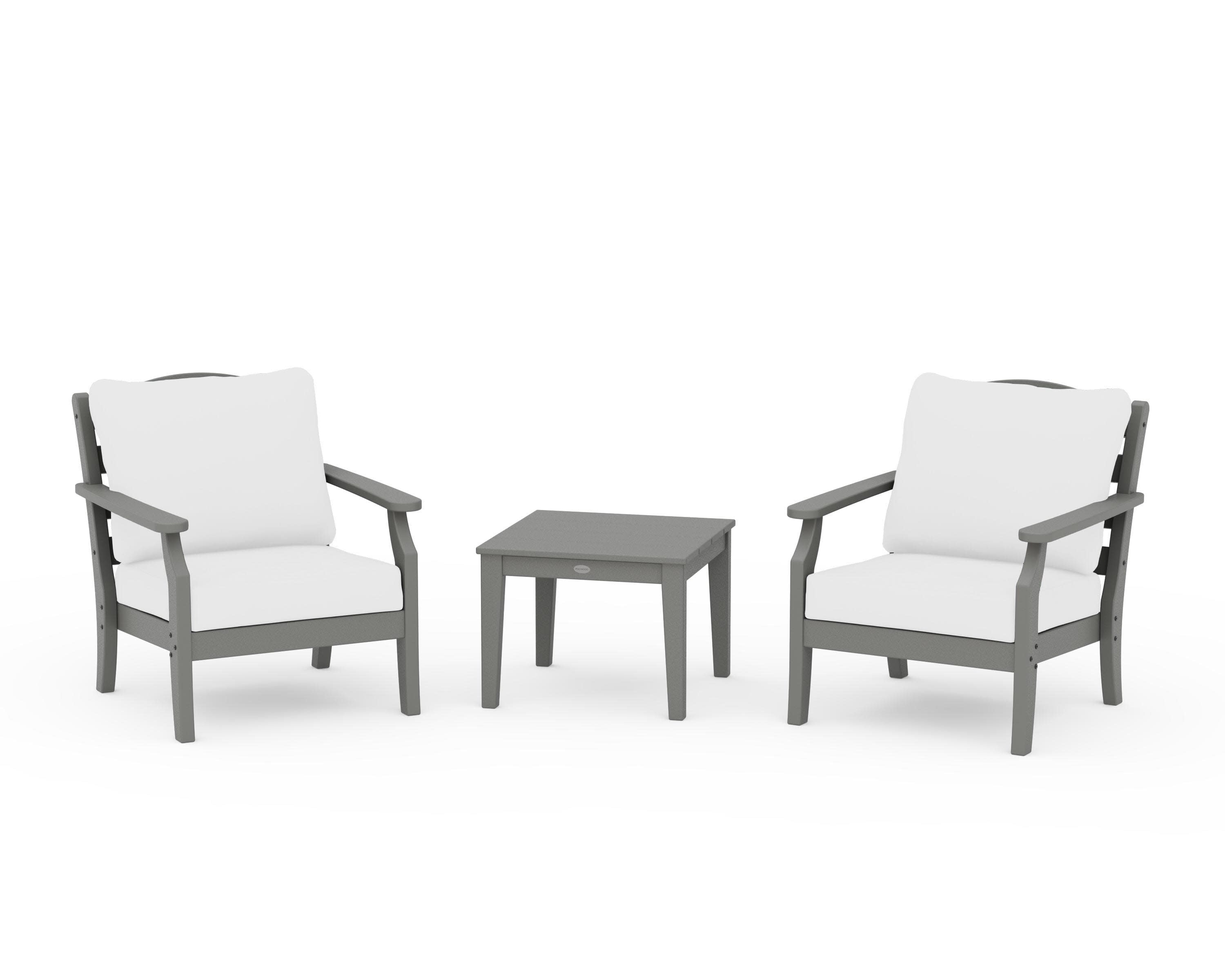 Savannah 3-Piece Deep Seating Set in Slate Grey / Natural