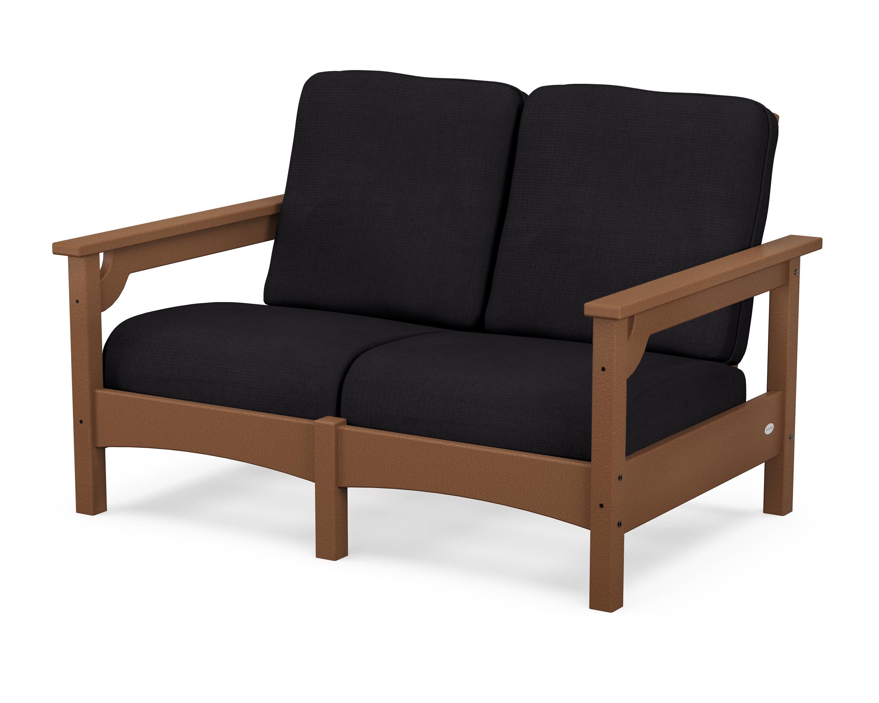 Club Loveseat in Teak / Midnight Linen