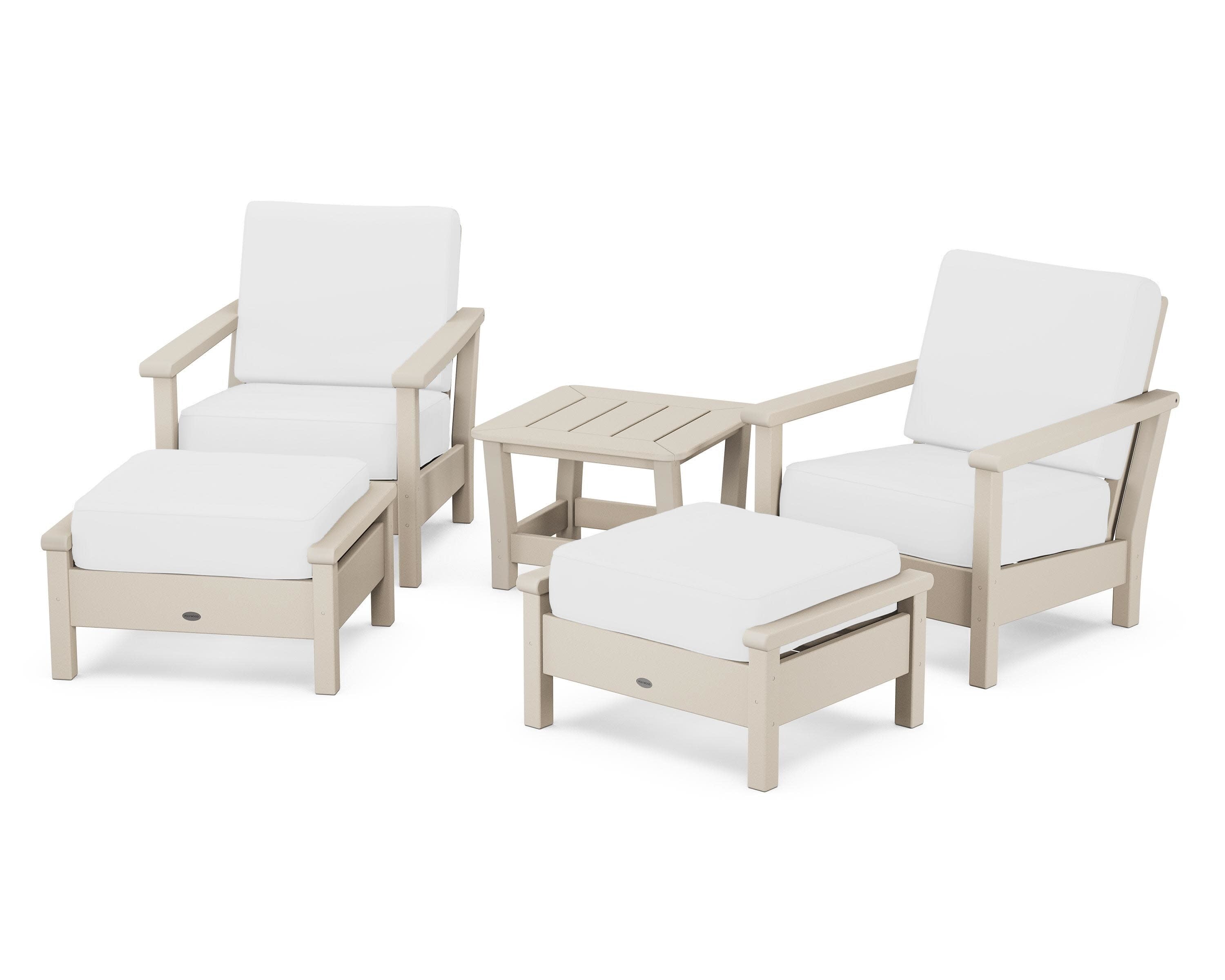 Harbour 5-Piece Deep Seating Chair Set in Sand / Natural
