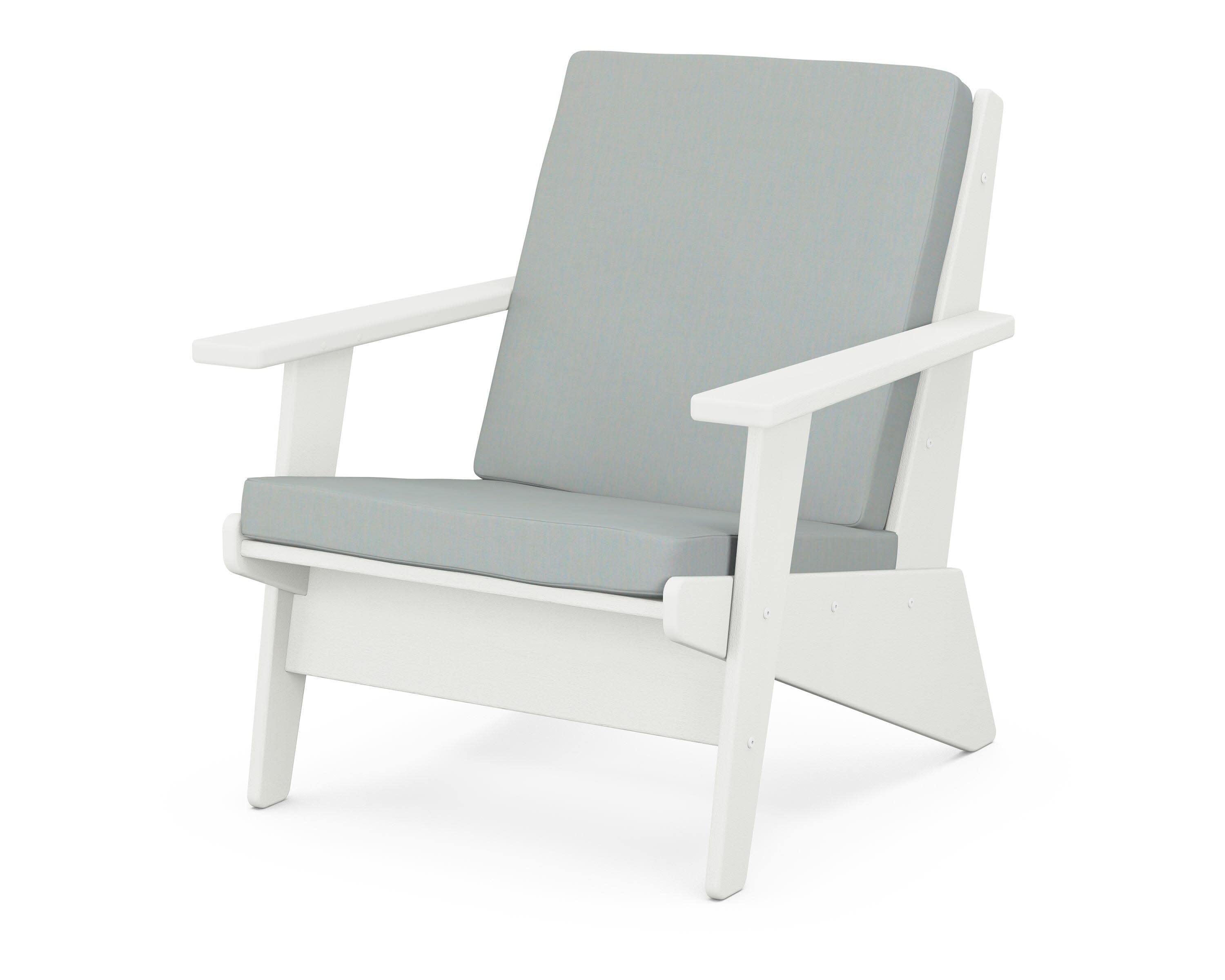 Riviera Modern Lounge Chair in Vintage White / Spa