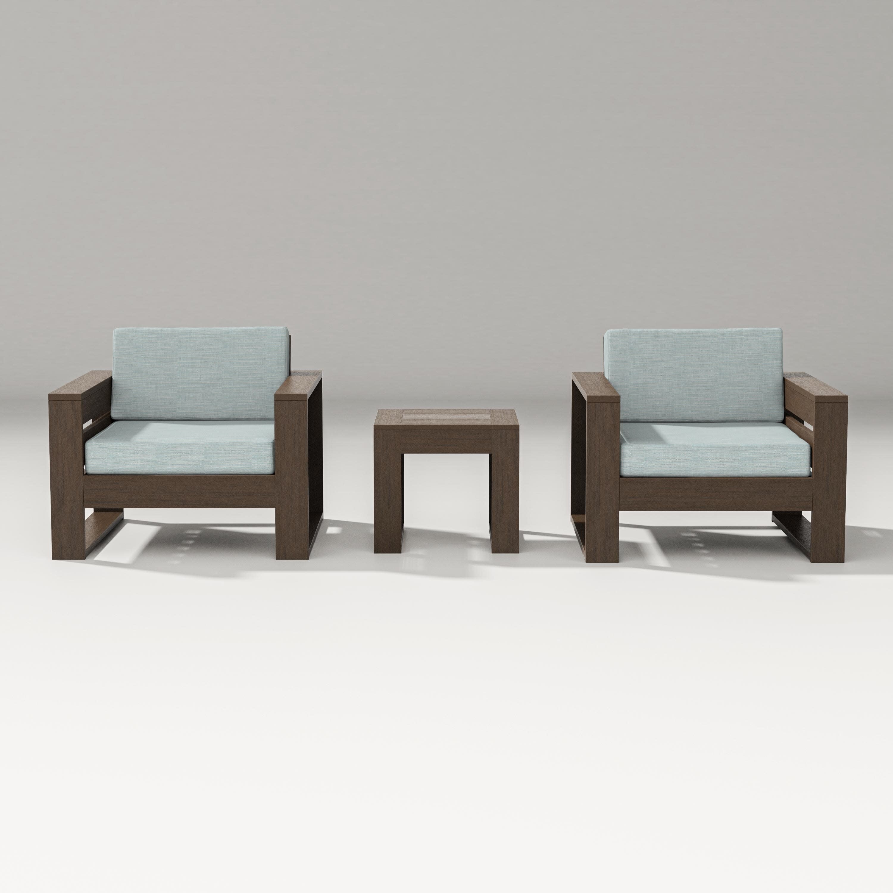 Latitude 3-Piece Lounge Chair Set in Kona / Soothe Mist