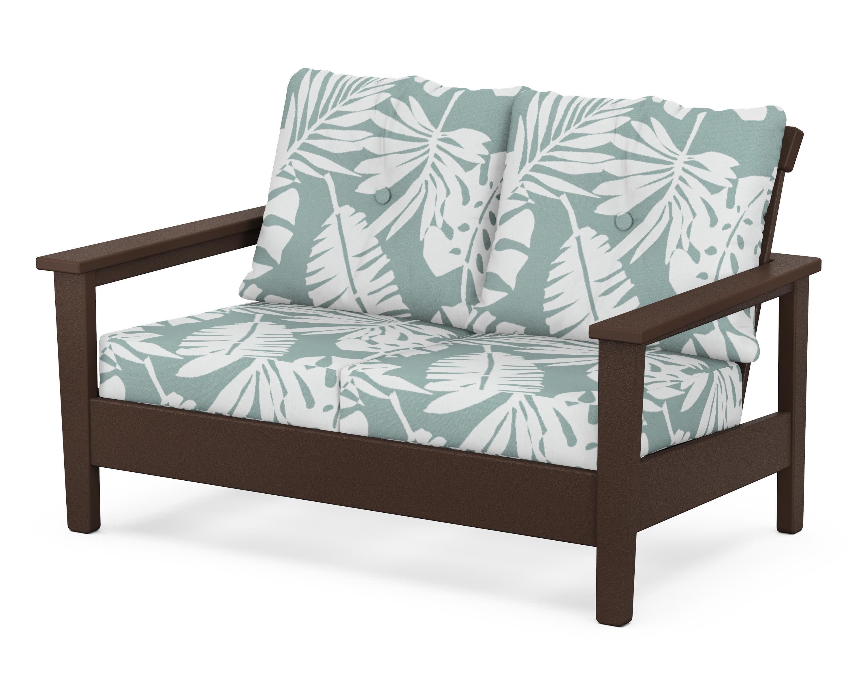Prescott Deep Seating Loveseat in Mahogany / Leaf Glacier Spa