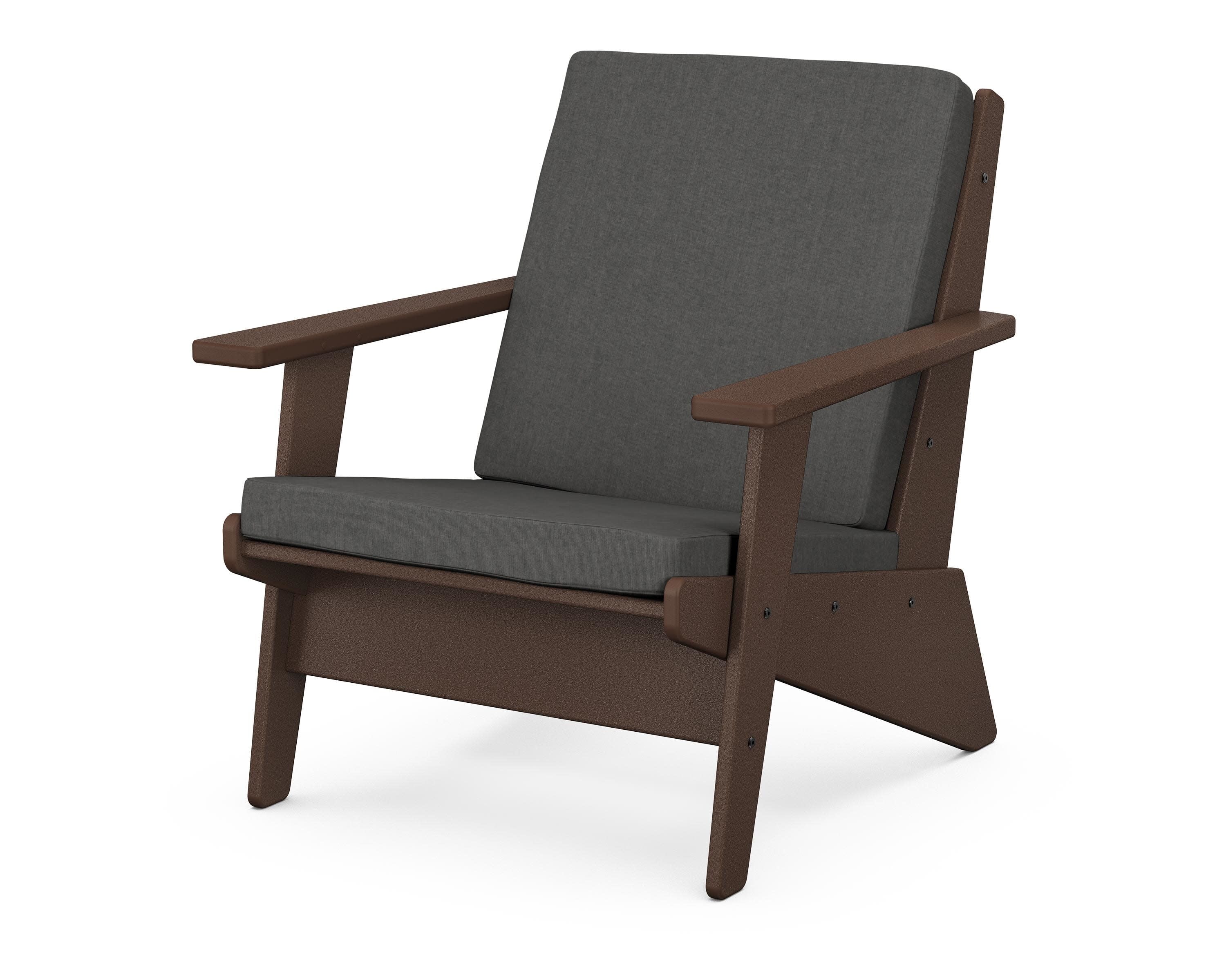 Riviera Modern Lounge Chair in Mahogany / Spectrum Carbon