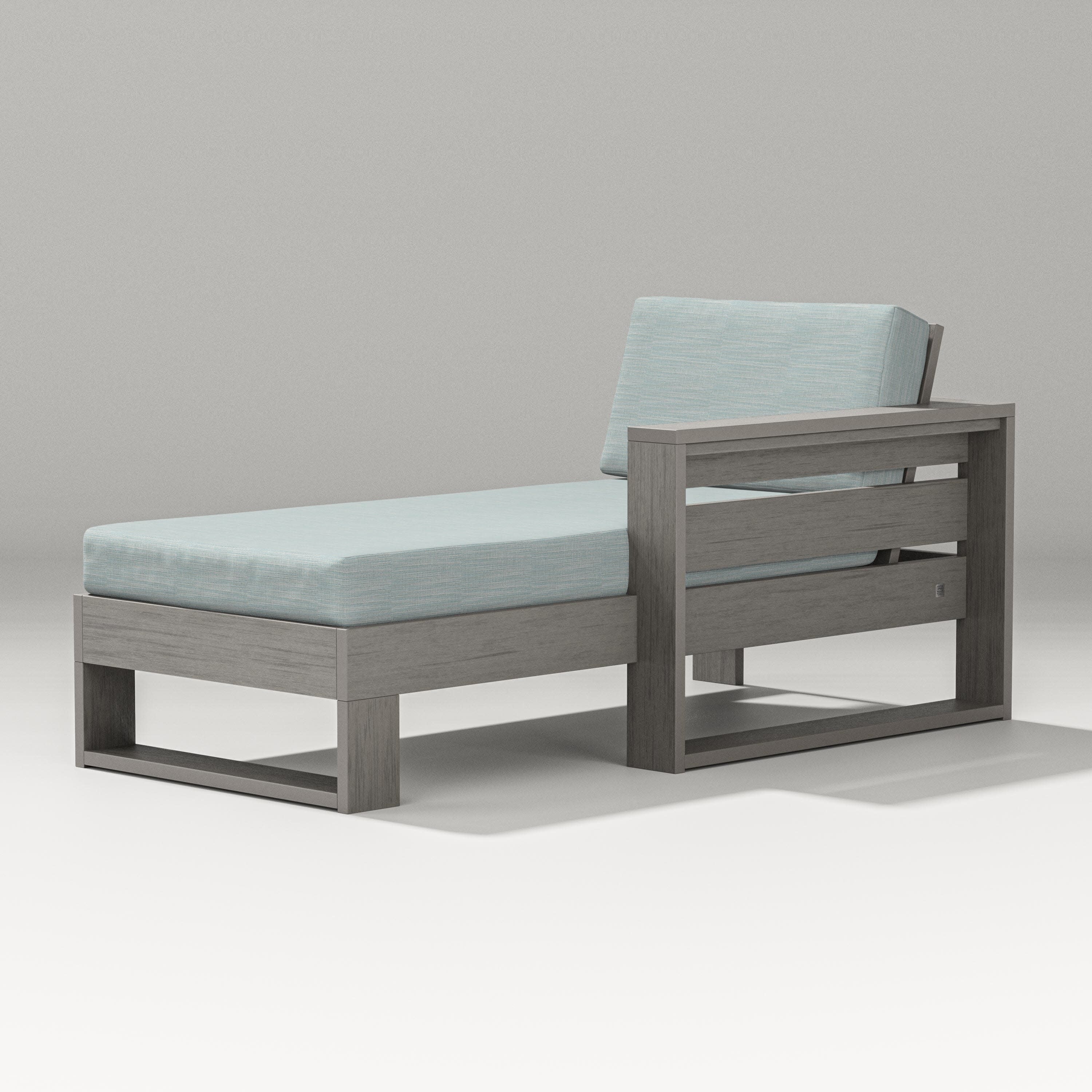 Latitude Modular Right Arm Chaise in Driftwood / Soothe Mist