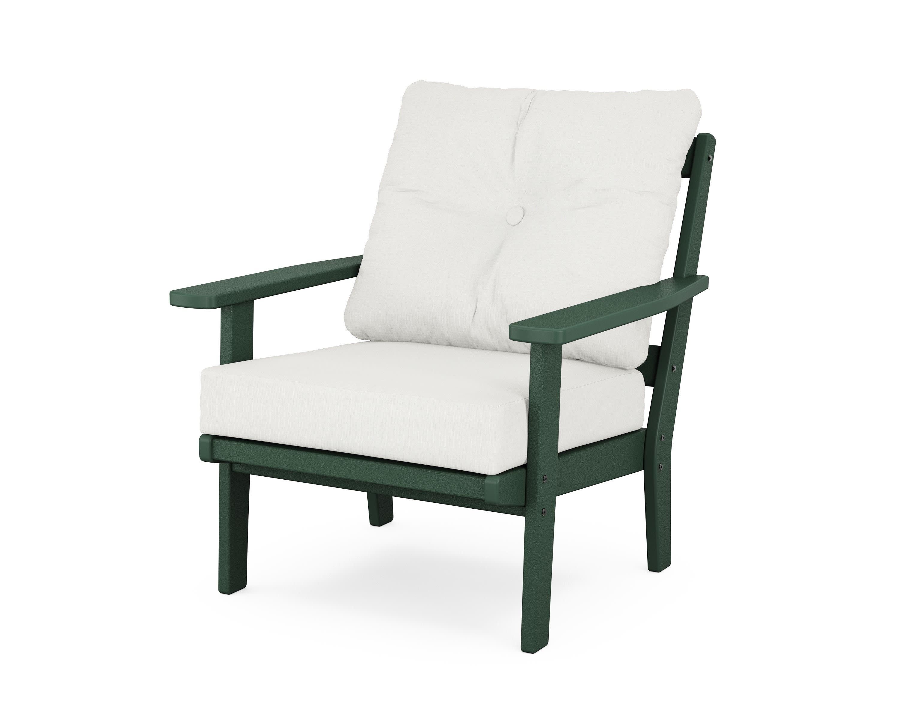 Oxford Deep Seating Chair in Green / Natural Linen